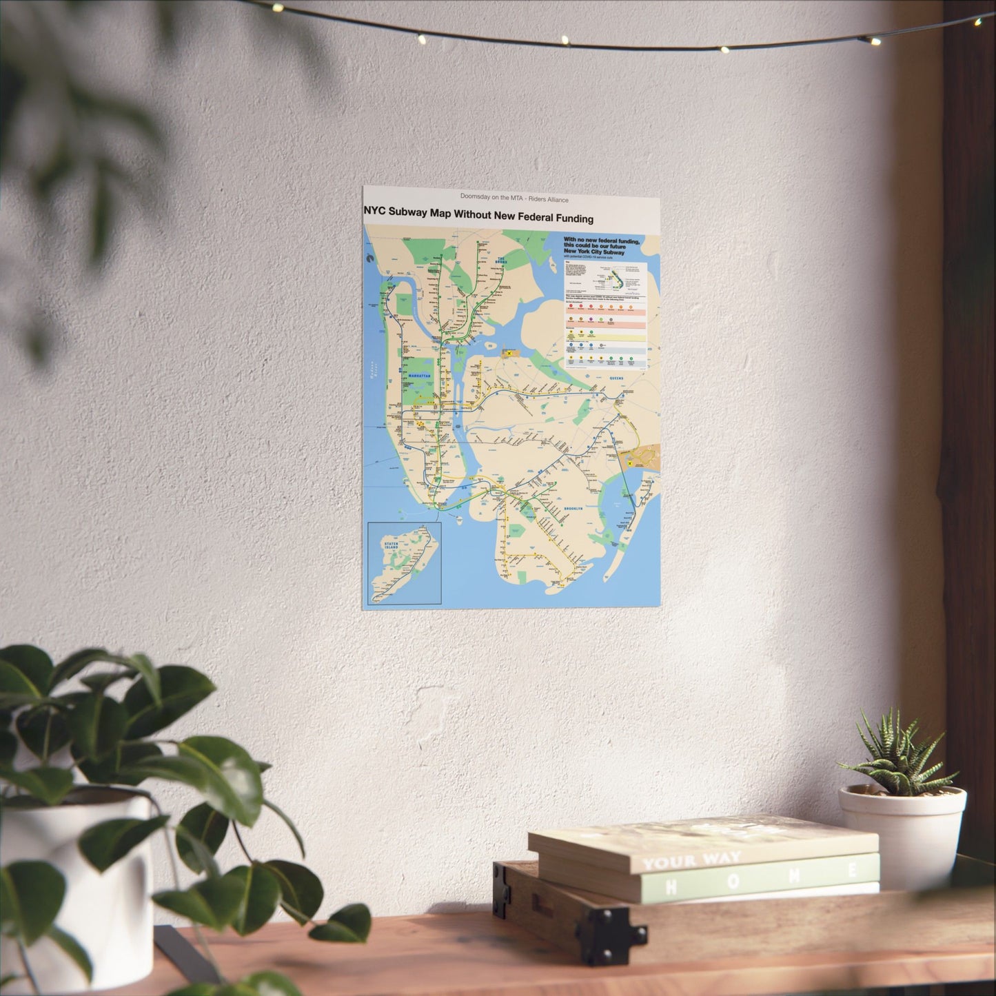 MTA NYC Subway Map 2020 (Without Federal Funding) Poster