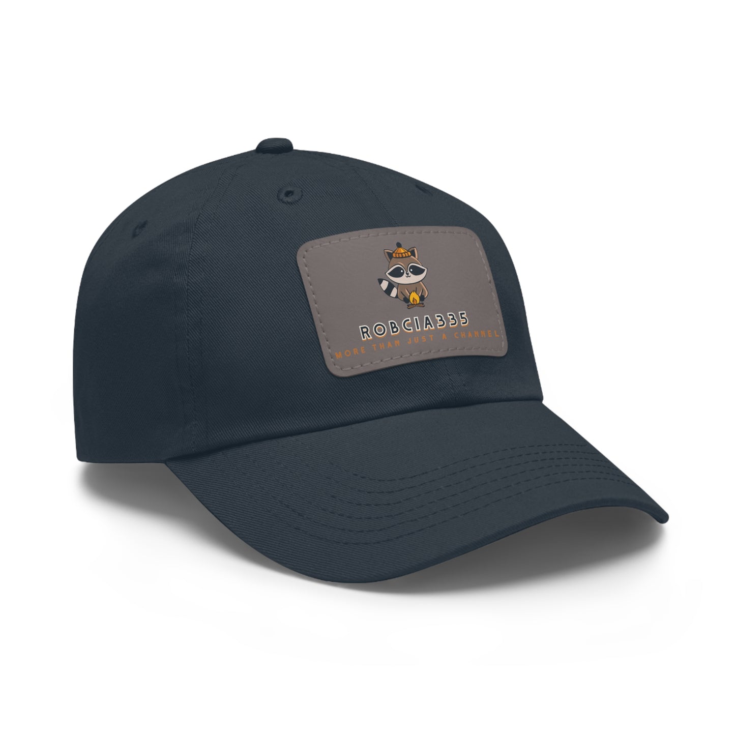 Robcia335 "Racoon" Dad Hat with Leather Patch (Rectangle)