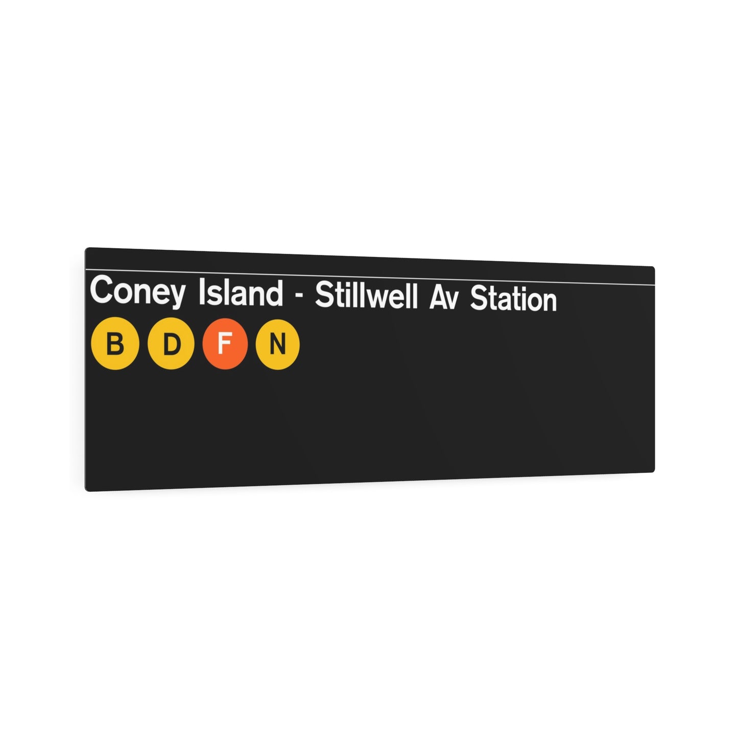 NYC Subway (1980s Coney Island-Stillwell Ave Station) Metal Art Replica Sign