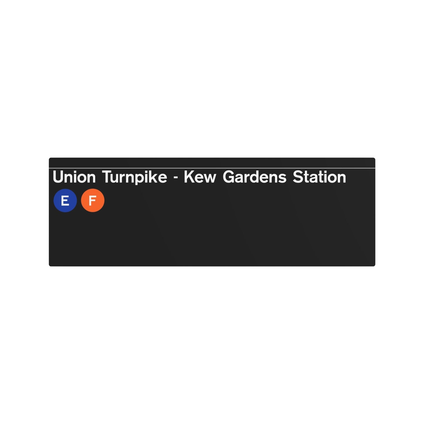NYC Subway 1990s/2000s Union Turnpike-Kew Gardens (Standard) Metal Art Replica Sign