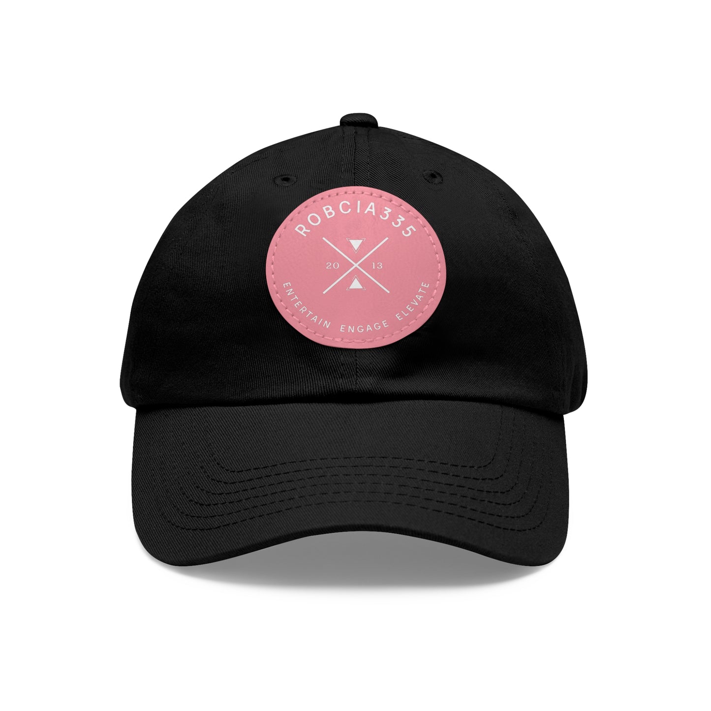 "Robcia335 Est. 2013" Dad Hat with Leather Patch (Round)