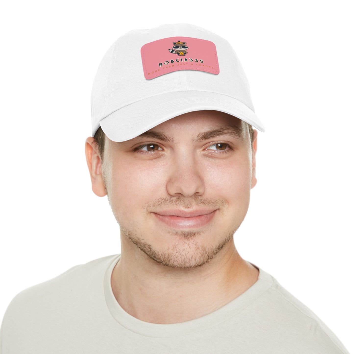 Robcia335 "Racoon" Dad Hat with Leather Patch (Rectangle)