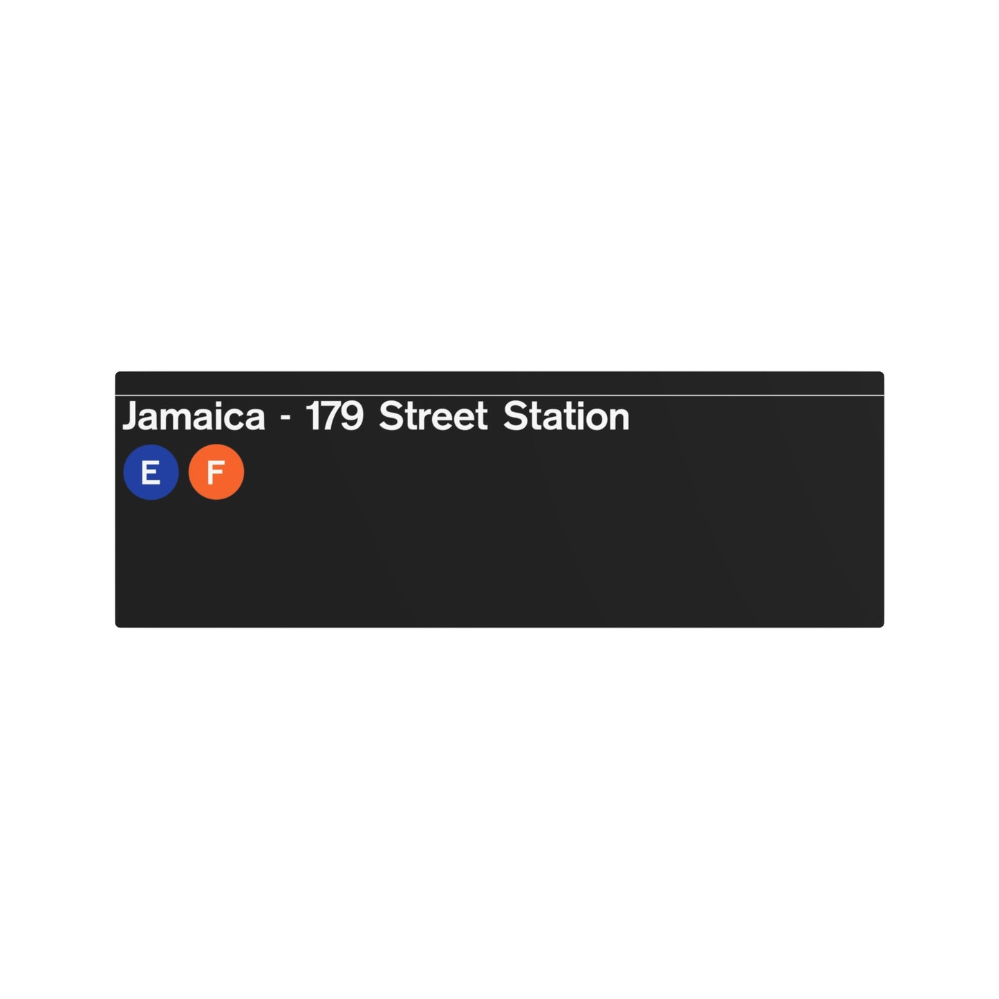 NYC Subway (1990s Jamaica-179 Street Station) Metal Art Replica Sign