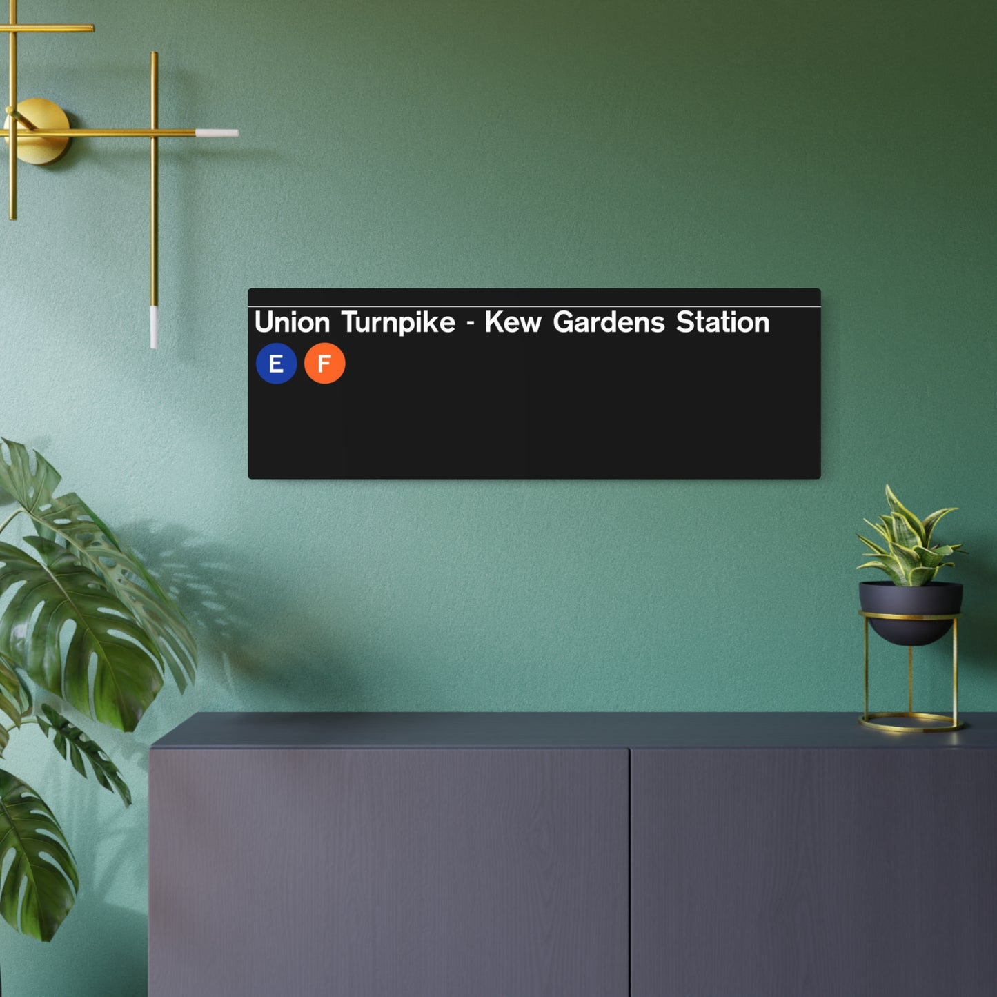 NYC Subway 1990s/2000s Union Turnpike-Kew Gardens (Standard) Metal Art Replica Sign