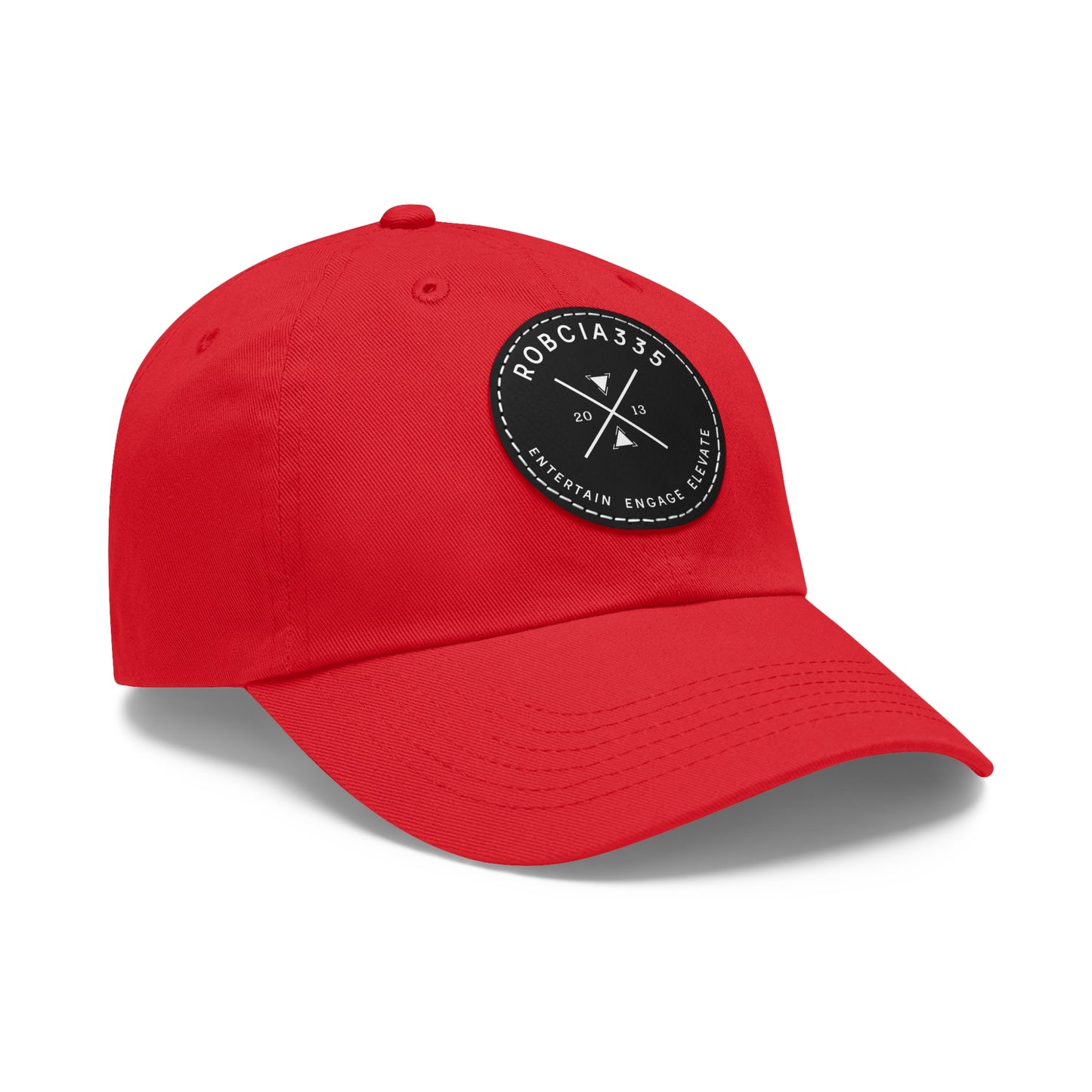 "Robcia335 Est. 2013" Dad Hat with Leather Patch (Round)