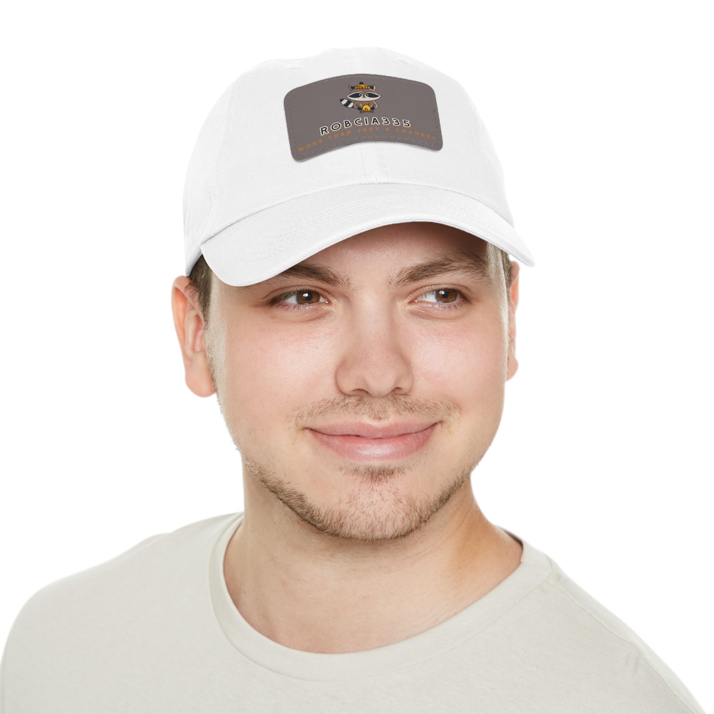 Robcia335 "Racoon" Dad Hat with Leather Patch (Rectangle)