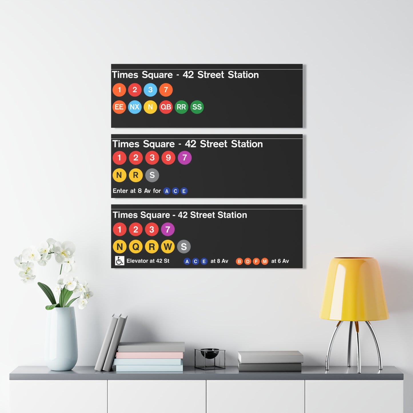 NYC Subway (Times Square Station Bundle) Acrylic Print Set, Wall Art