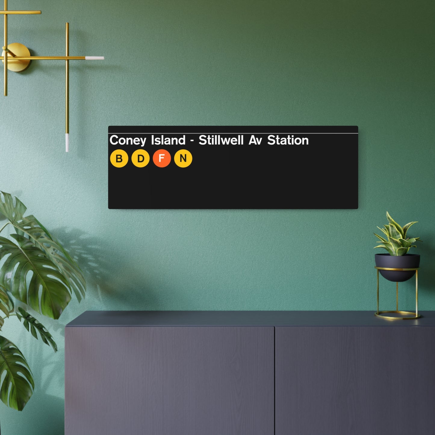 NYC Subway (1980s Coney Island-Stillwell Ave Station) Metal Art Replica Sign