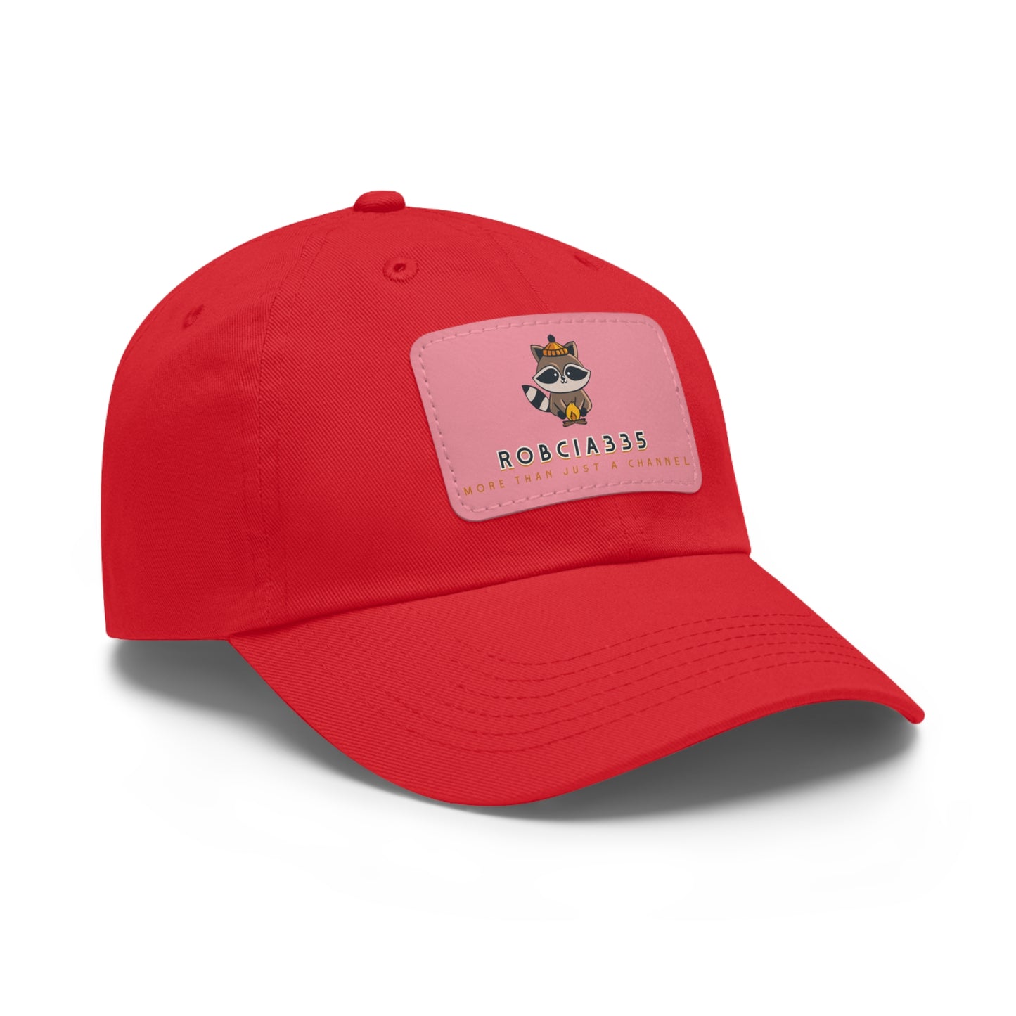 Robcia335 "Racoon" Dad Hat with Leather Patch (Rectangle)