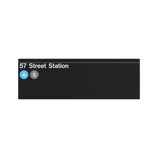 NYC Subway Late 1980s 57 Street (Standard) Metal Art Replica Sign