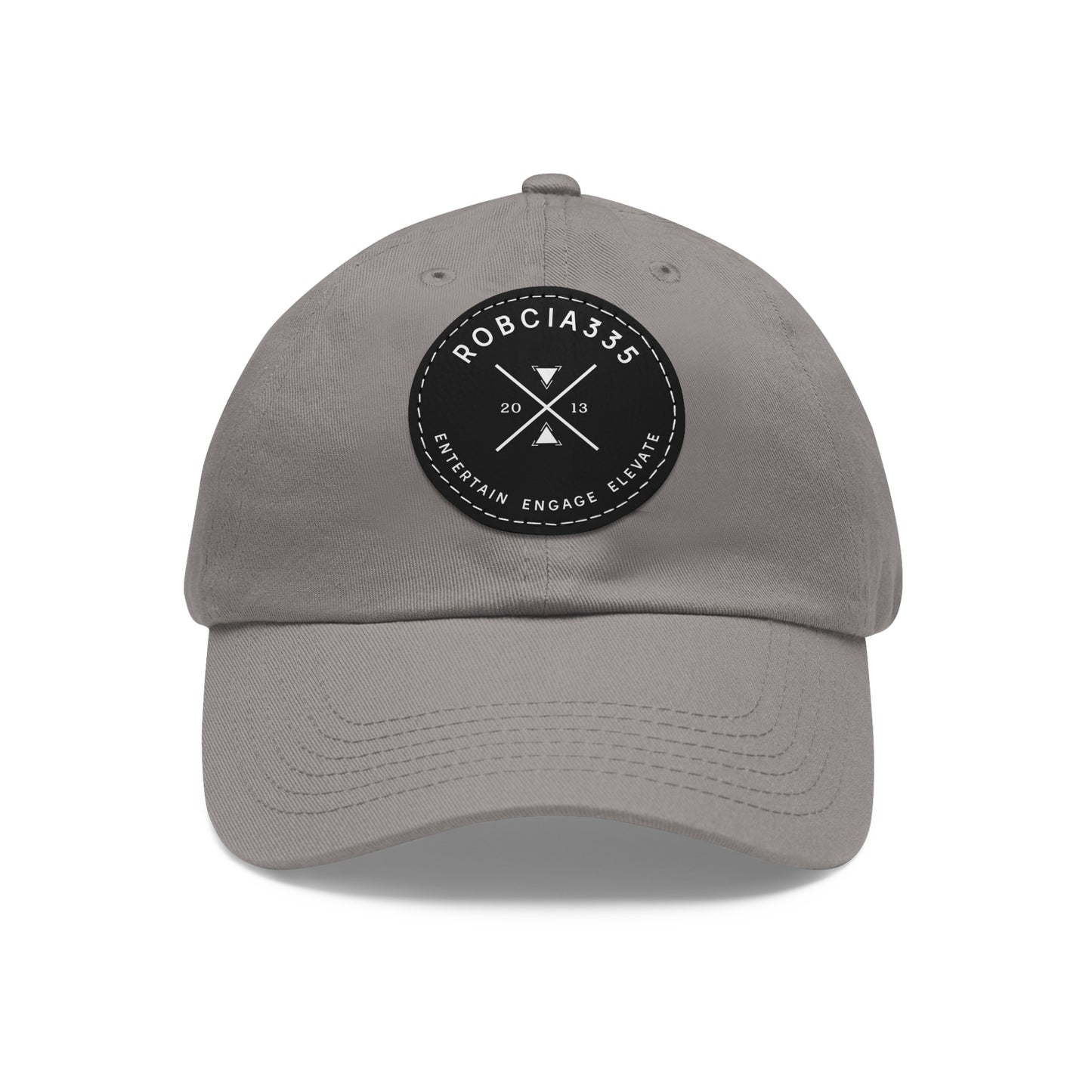 "Robcia335 Est. 2013" Dad Hat with Leather Patch (Round)