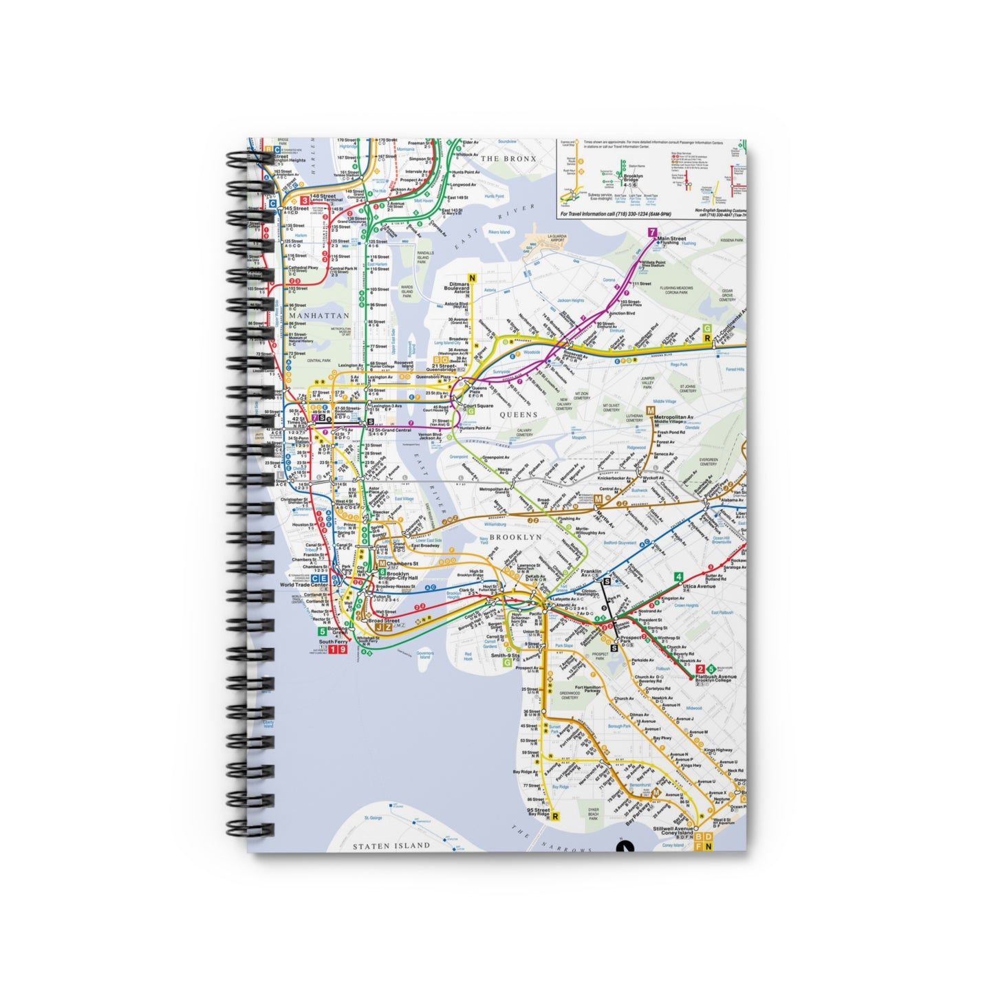MTA 1997 Subway Map Spiral Notebook | Travel Journal, School Supplies