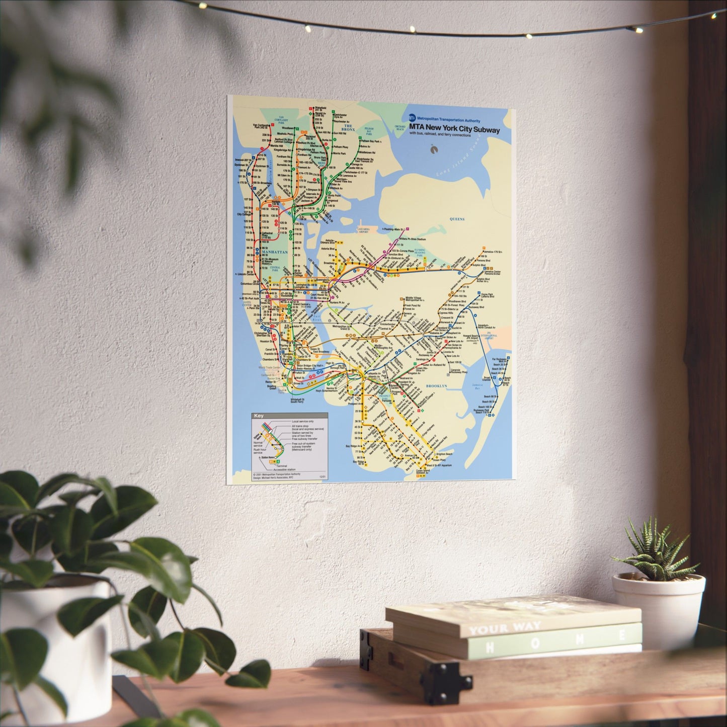MTA NYC Subway Map Poster December 2001 (3 Months After 9/11)