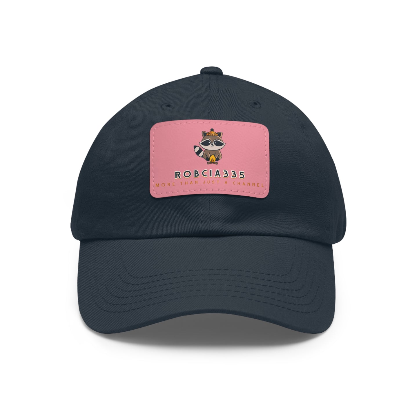 Robcia335 "Racoon" Dad Hat with Leather Patch (Rectangle)