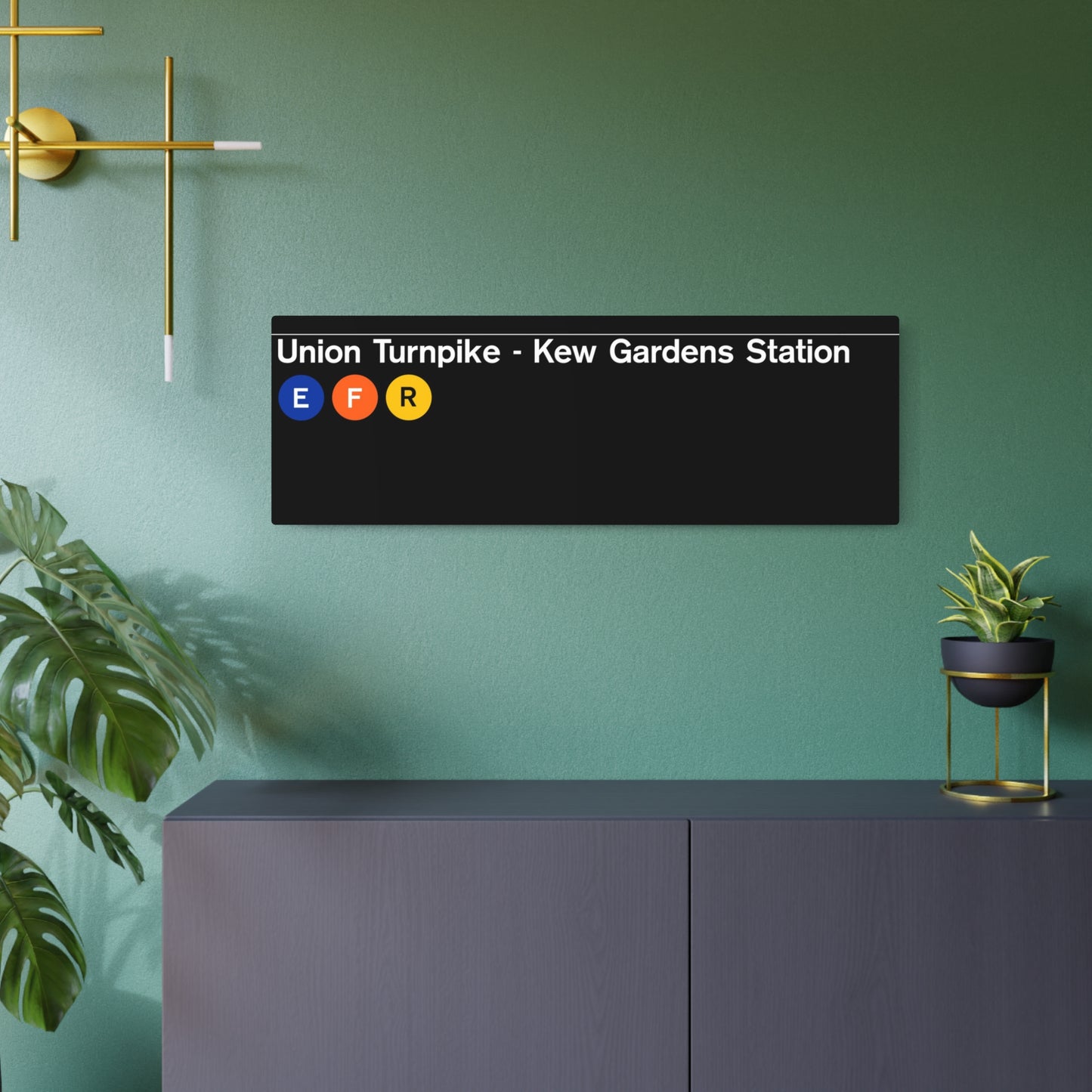 NYC Subway (1990s/2000s Union Turnpike-Kew Gardens alt.) Metal Art Replica Sign