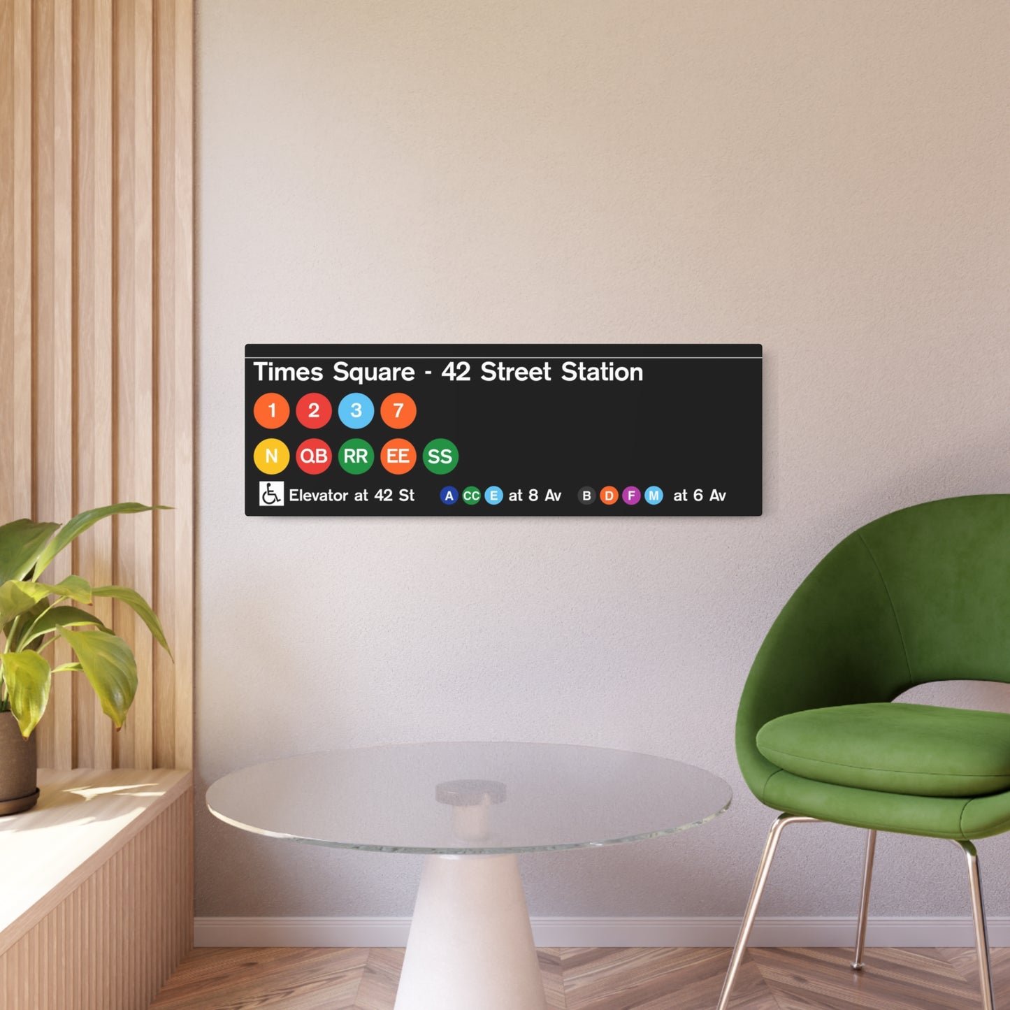 NYC Subway 2025 Times Square Station/1960s Format (Standard) Metal Art Replica Sign