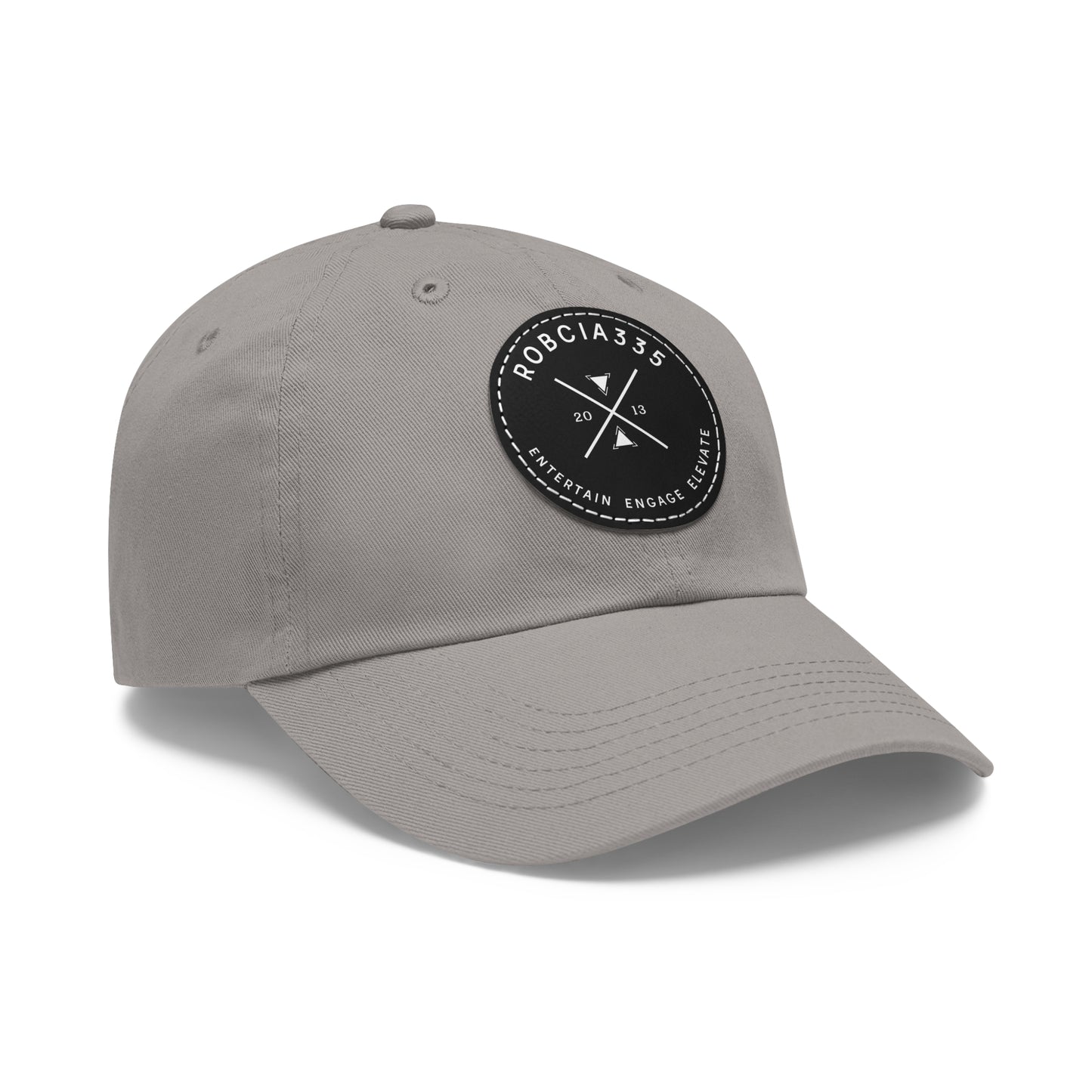 "Robcia335 Est. 2013" Dad Hat with Leather Patch (Round)