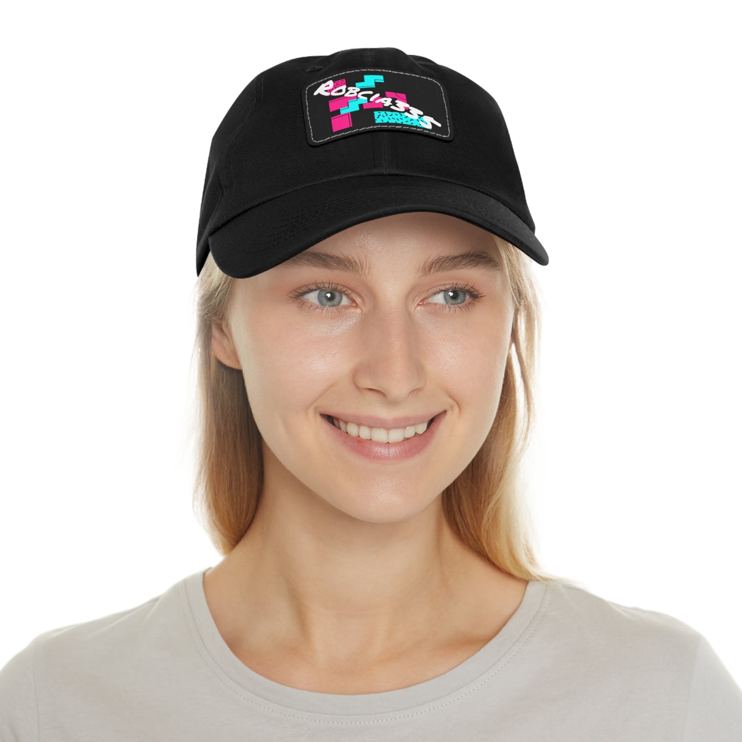 Robcia335 Dad Hat with Leather Patch (Rectangle)