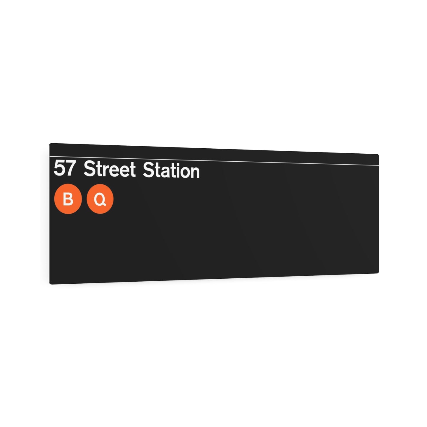 NYC Subway Early 2000s 57 Street (Standard) Metal Art Replica Sign