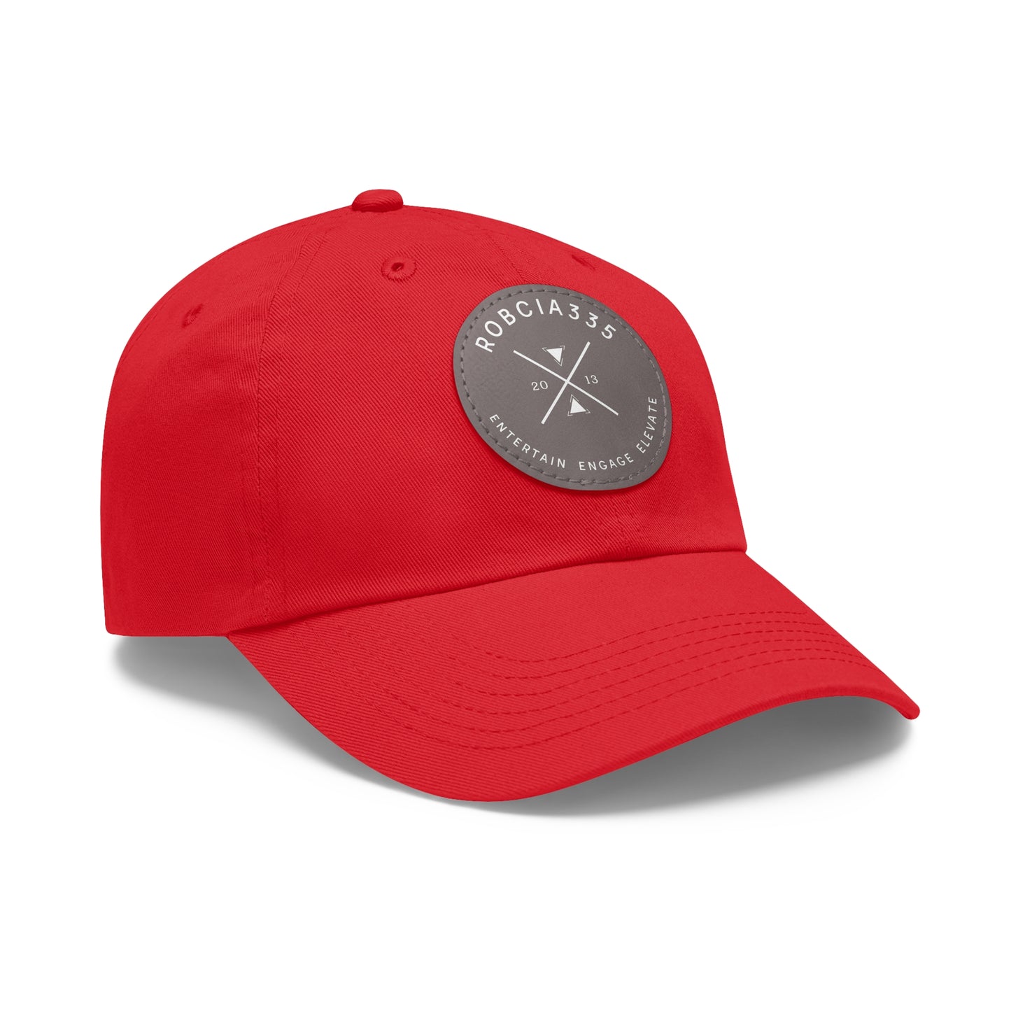 "Robcia335 Est. 2013" Dad Hat with Leather Patch (Round)