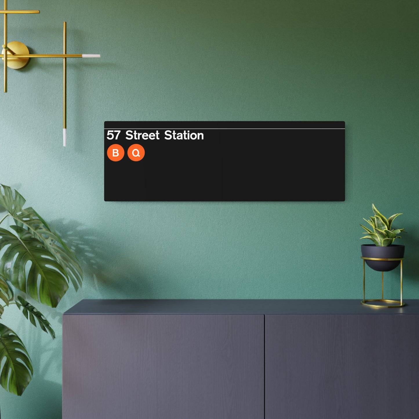 NYC Subway Early 2000s 57 Street (Standard) Metal Art Replica Sign