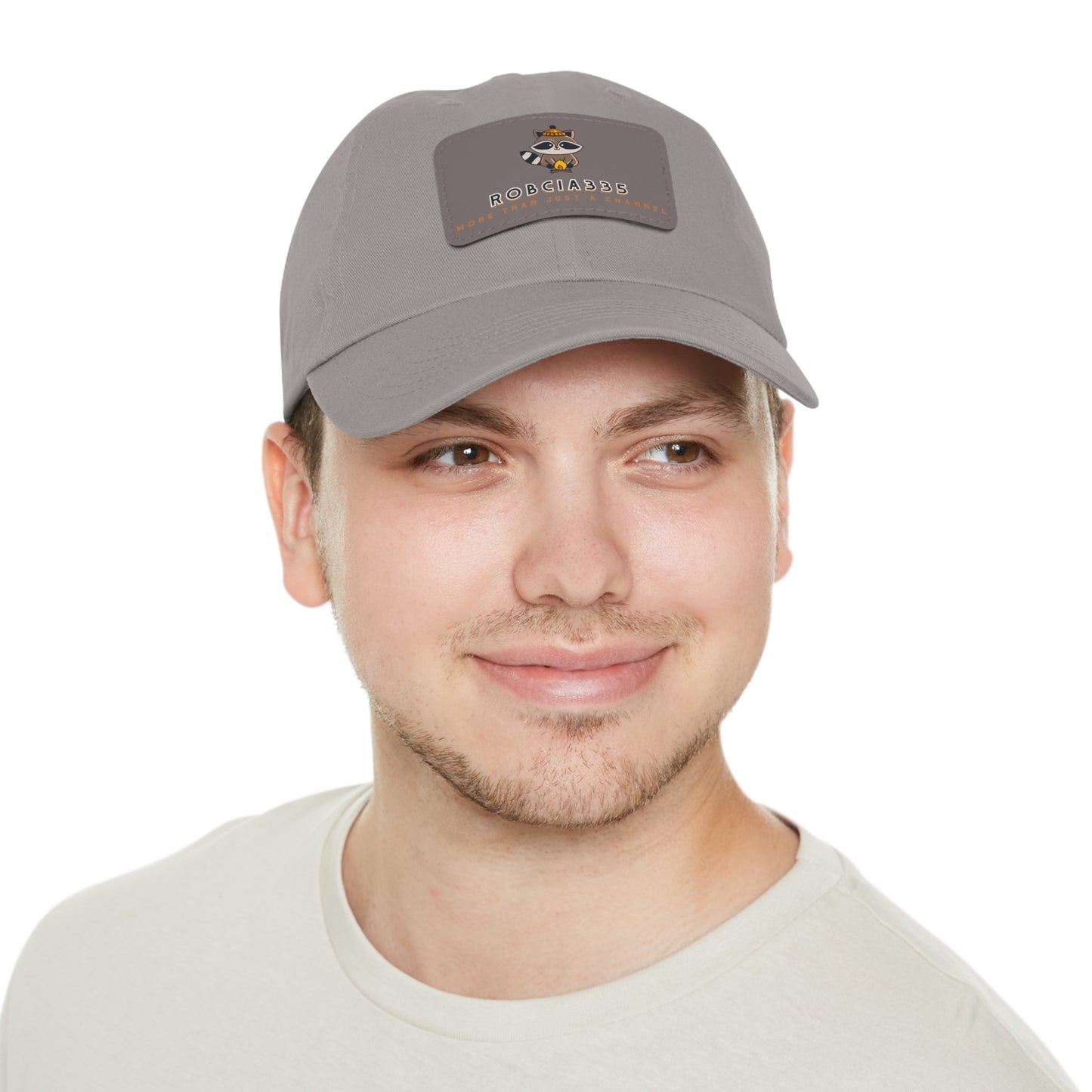 Robcia335 "Racoon" Dad Hat with Leather Patch (Rectangle)