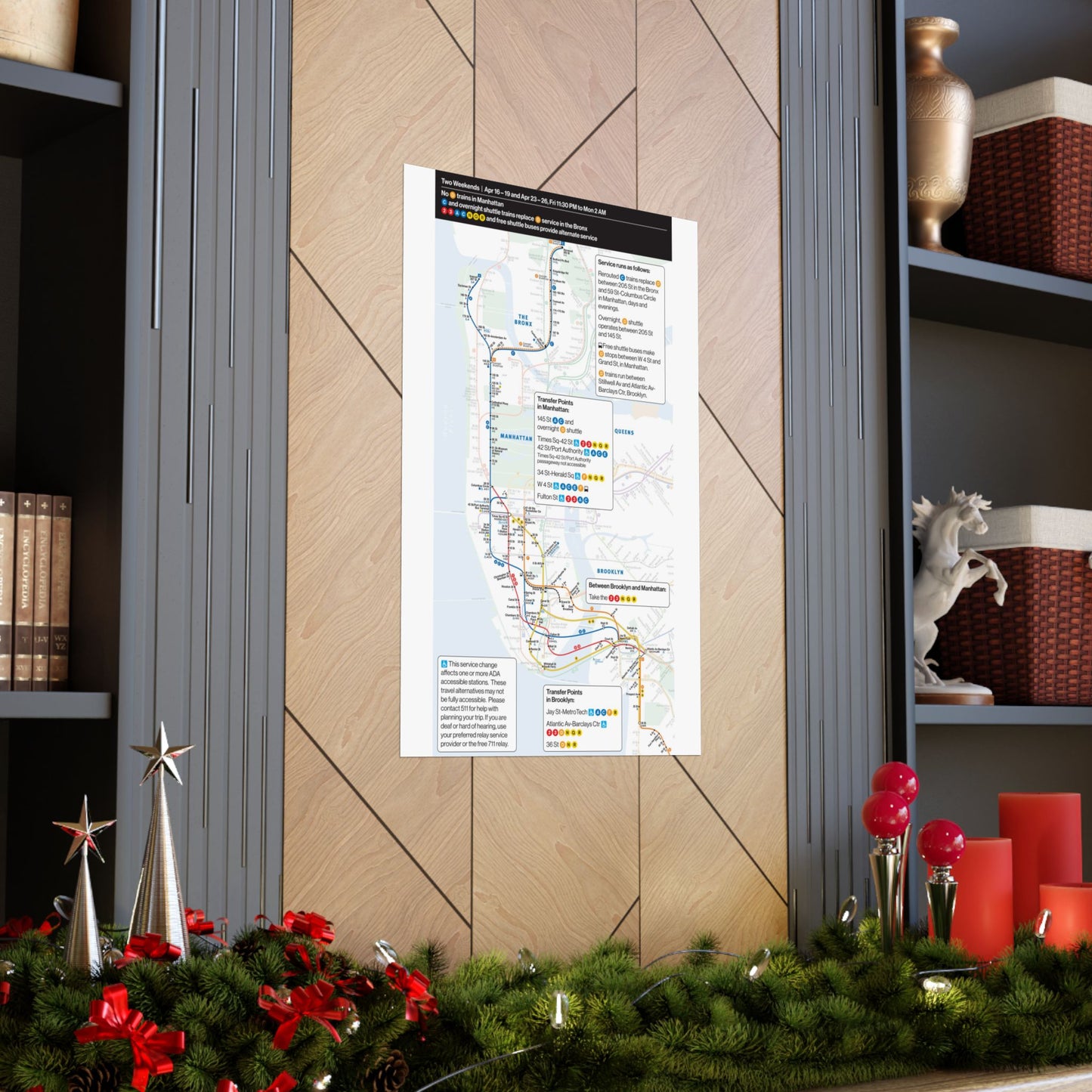 NYC Subway Planned Service Change April 2021 City Map Travel Poster