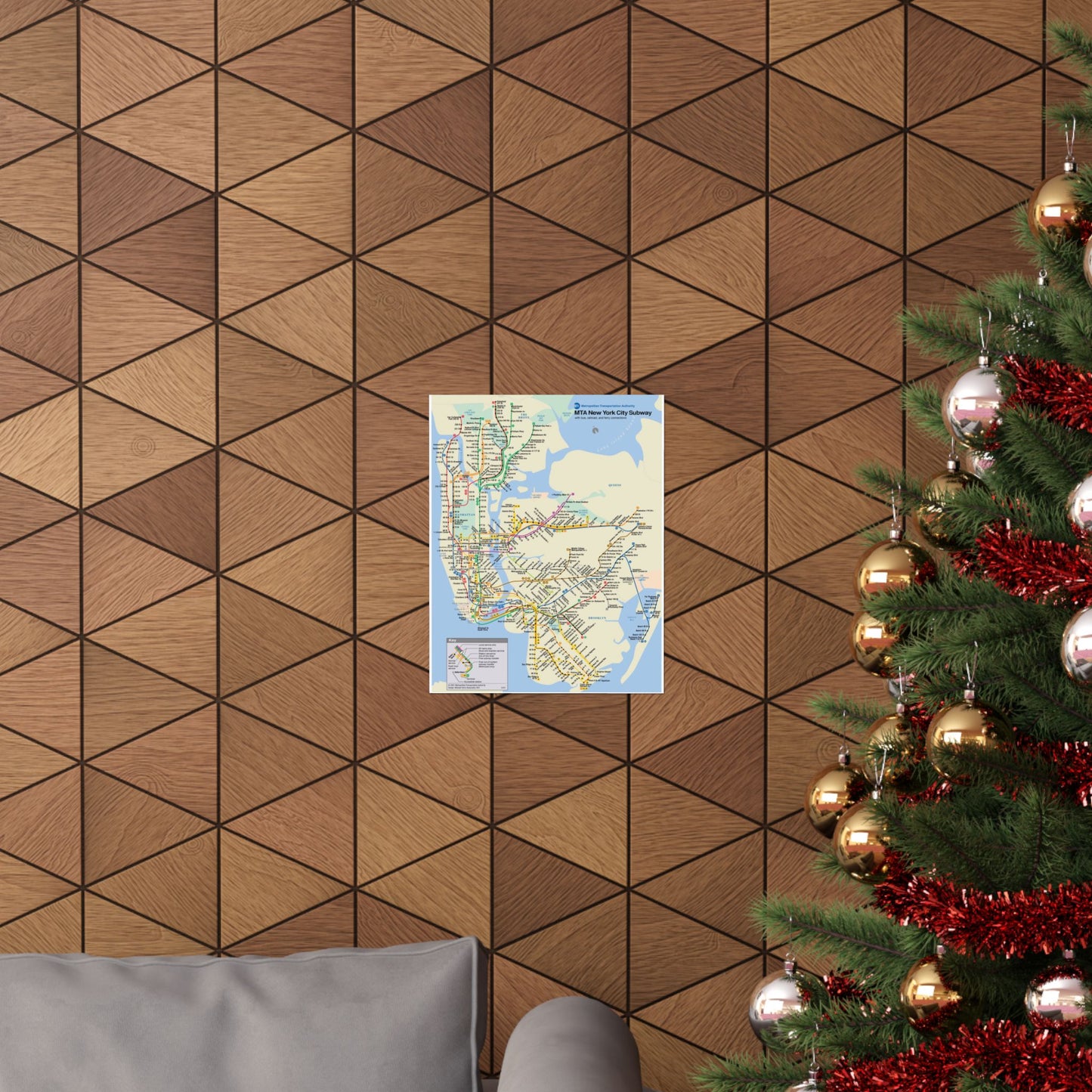 MTA NYC Subway Map Poster December 2001 (3 Months After 9/11)