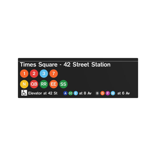 NYC Subway 2025 Times Square Station/1960s Format (Standard) Metal Art Replica Sign