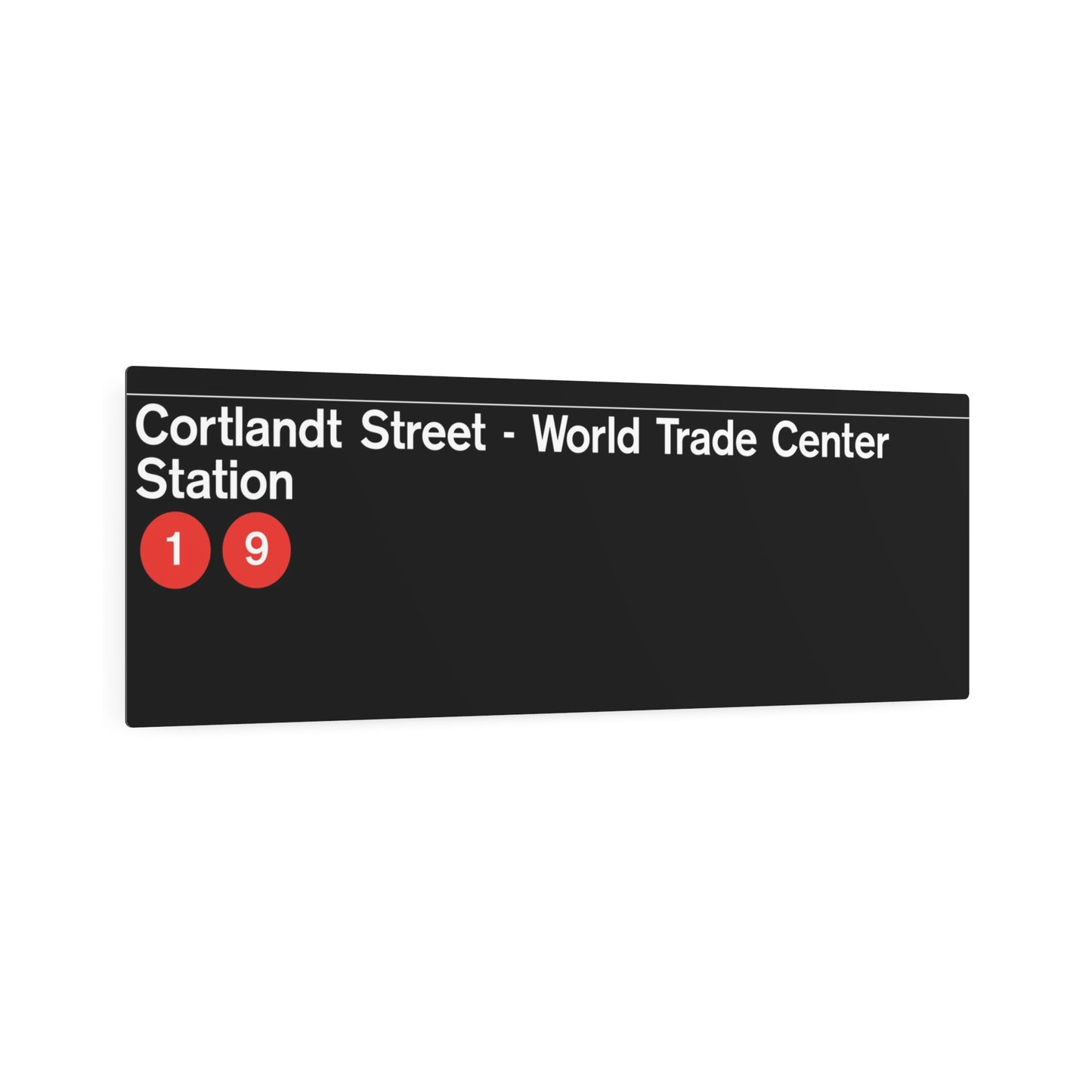 NYC Subway 1990s/2000s WTC Cortlandt St (Standard) Metal Art Replica Sign