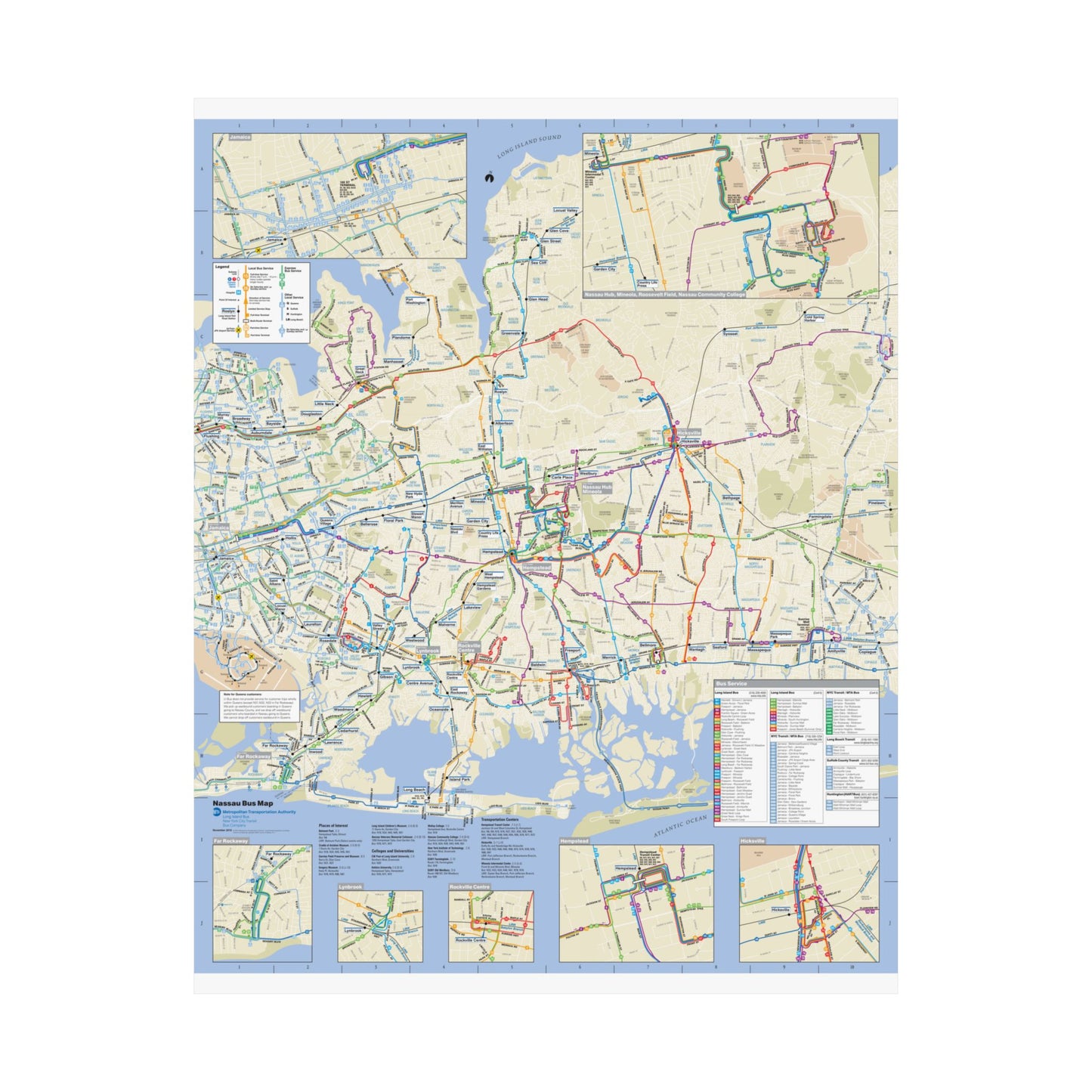 Nassau Bus Map November 2010 Matte Vertical Posters