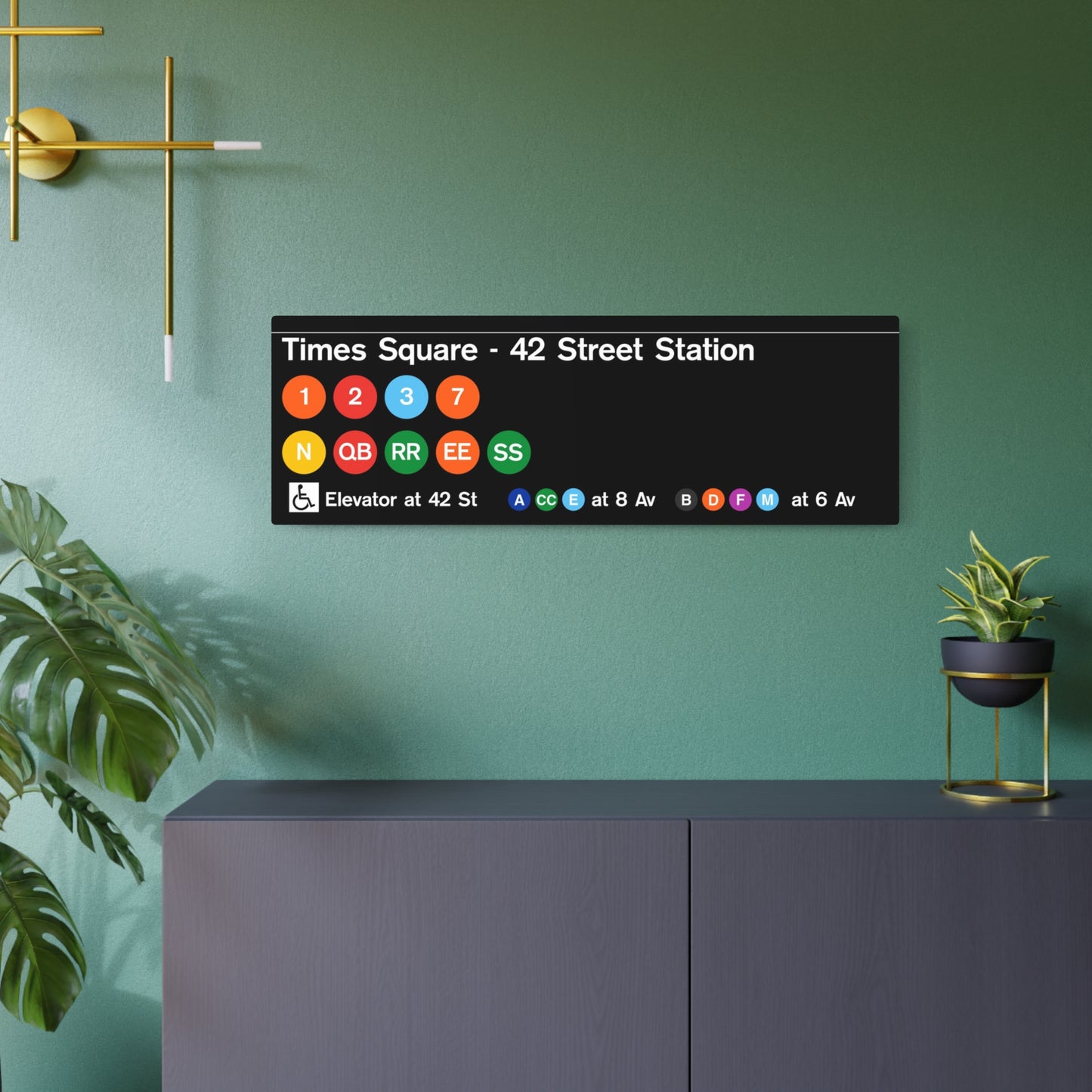 NYC Subway 2025 Times Square Station/1960s Format (Standard) Metal Art Replica Sign