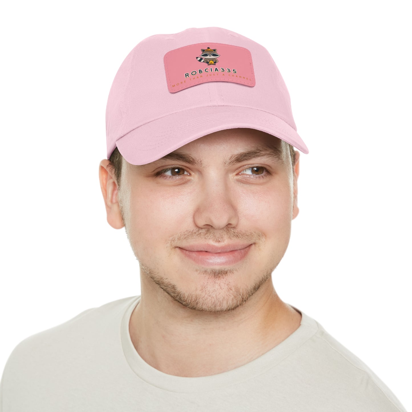 Robcia335 "Racoon" Dad Hat with Leather Patch (Rectangle)