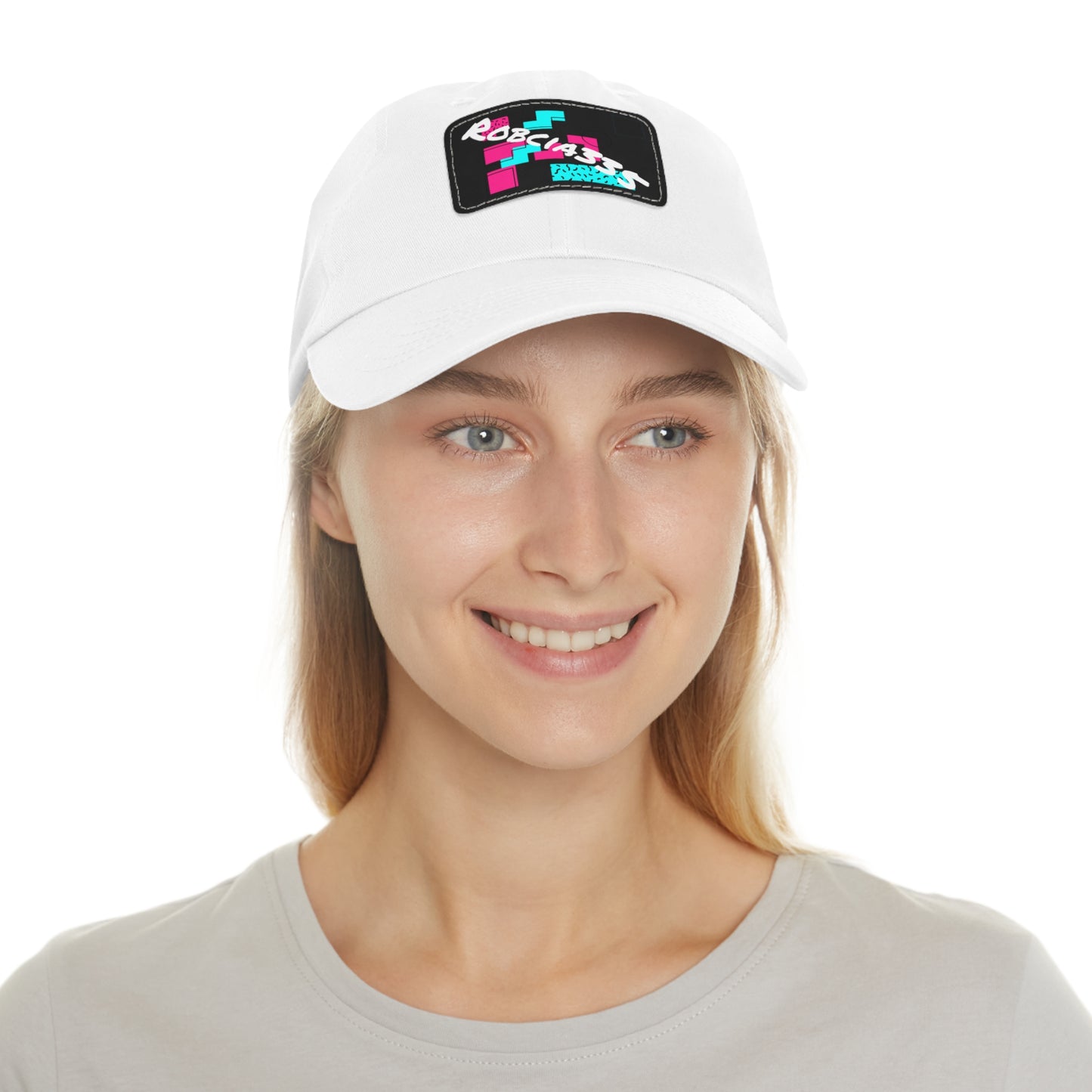 Robcia335 Dad Hat with Leather Patch (Rectangle)