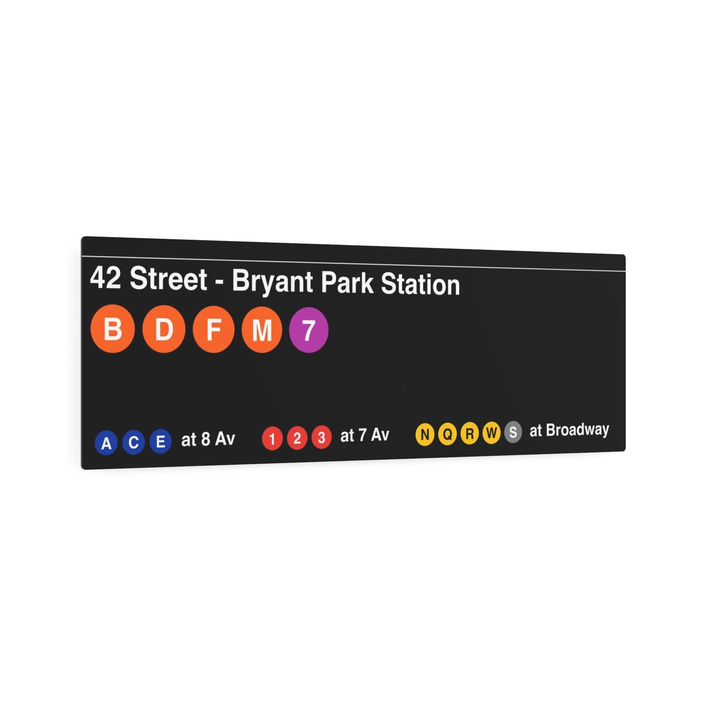 NYC Subway 2025 42 Street-Bryant Station (Helvetica) Metal Art Replica Sign