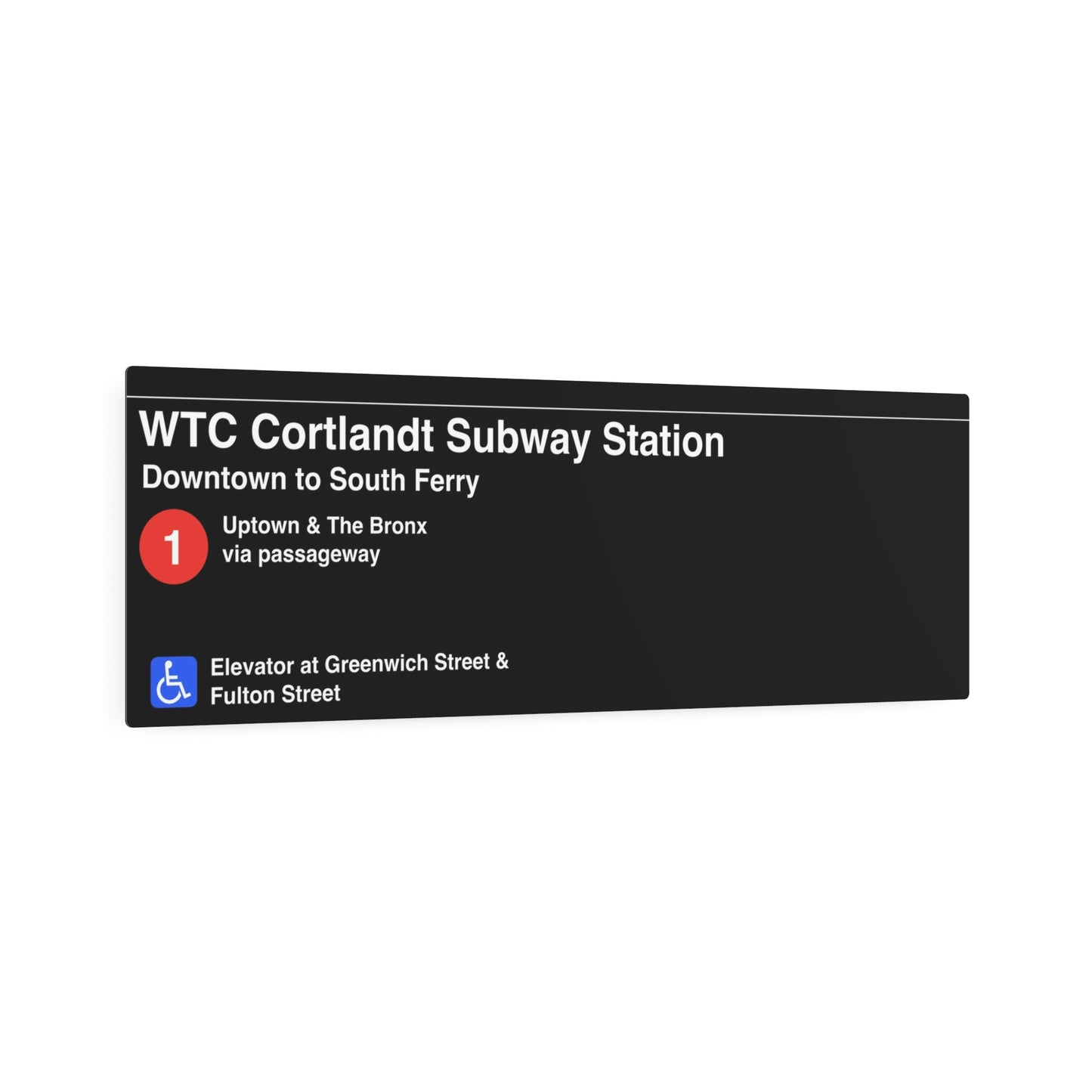 NYC Subway 2025 WTC Cortlandt Station (Helvetica) Metal Art Replica Sign