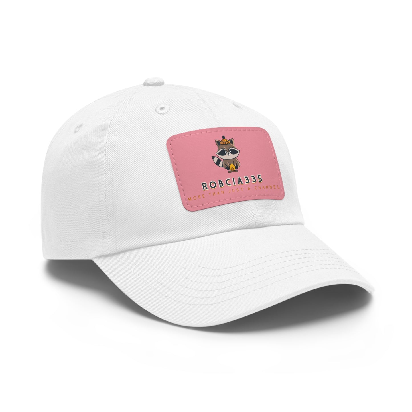 Robcia335 "Racoon" Dad Hat with Leather Patch (Rectangle)