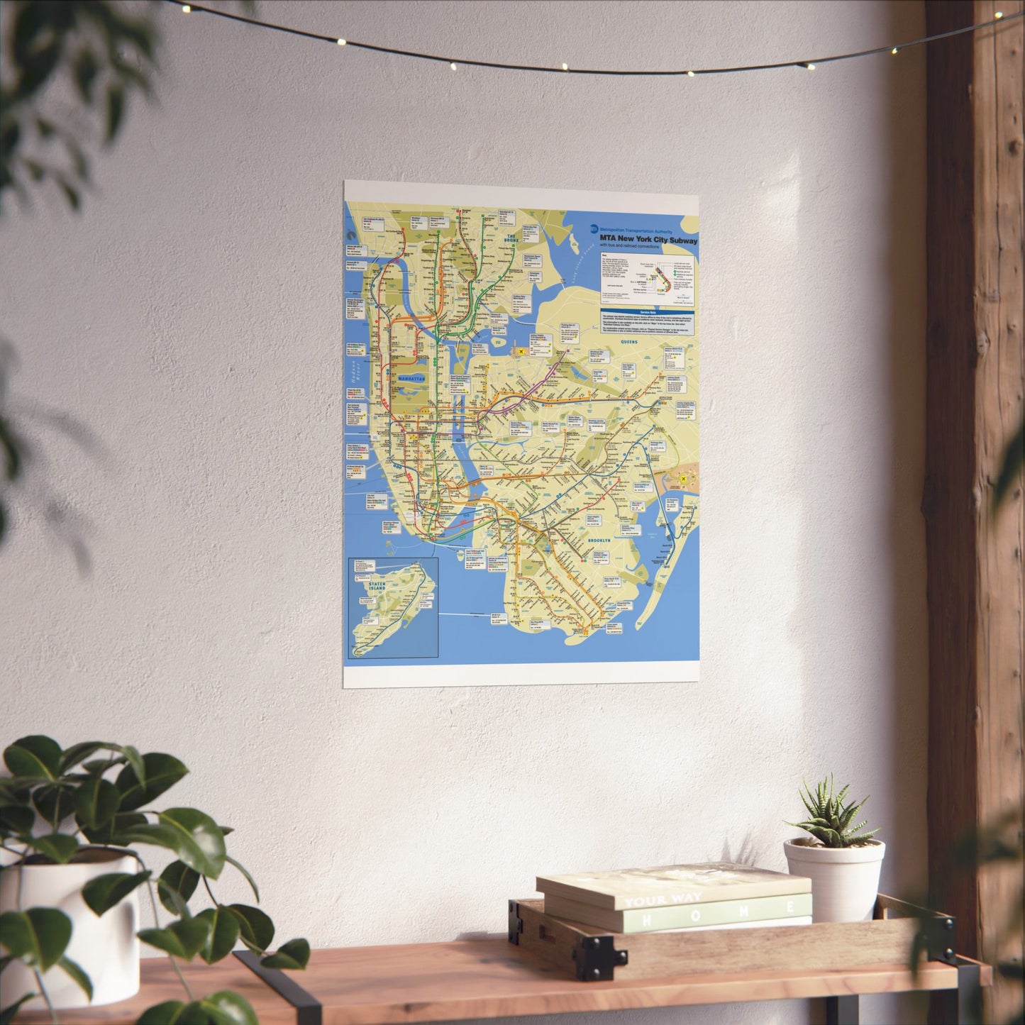 NYC Subway Map June 2010 Wall Art, Matte Vertical Posters, Urban Decor, City Gift