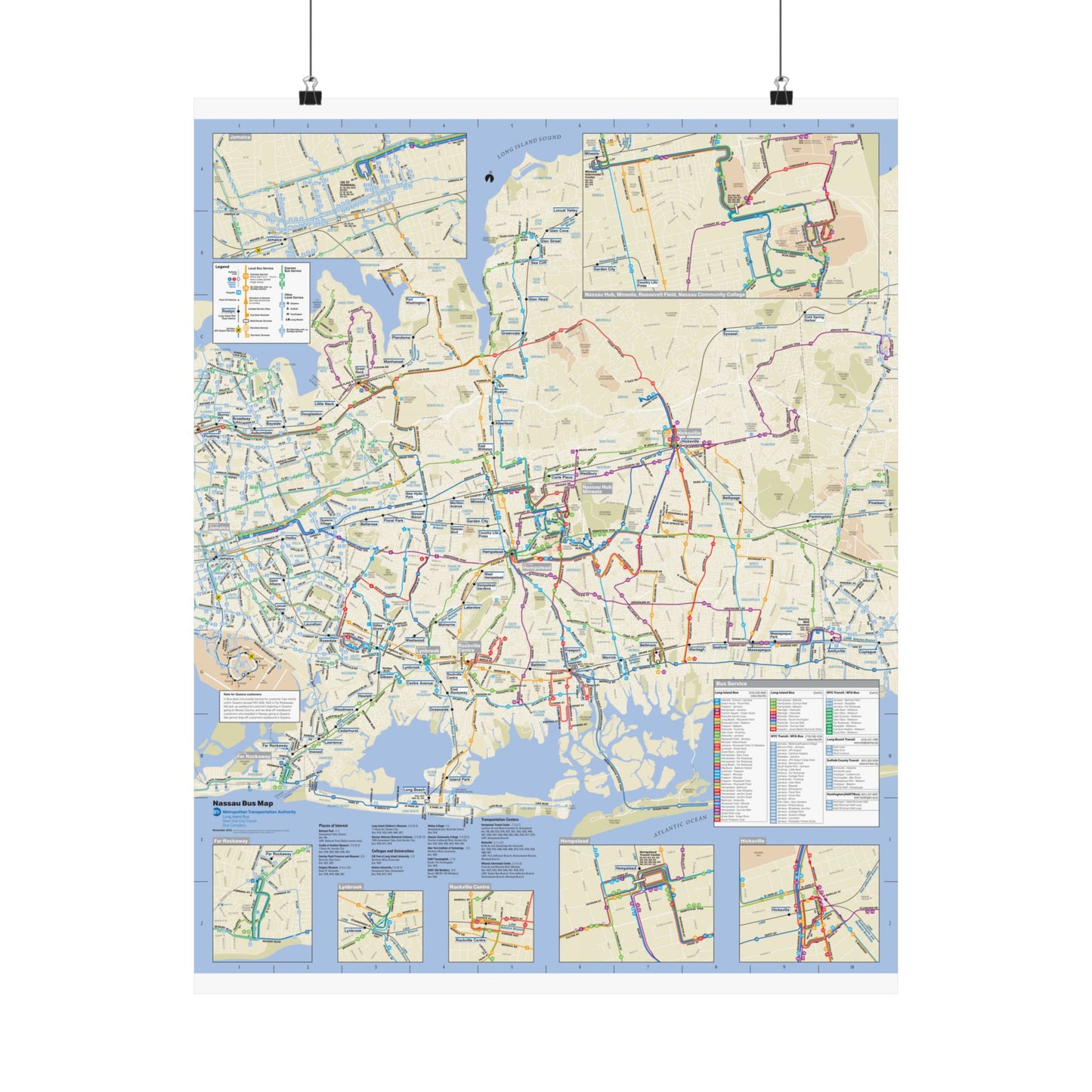 Nassau Bus Map November 2010 Matte Vertical Posters