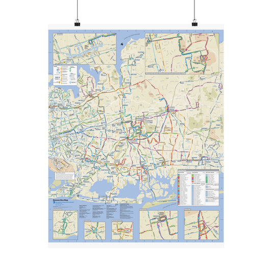 Nassau Bus Map November 2010 Matte Vertical Posters