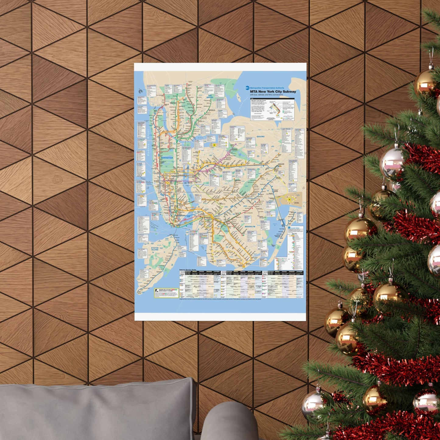 MTA NYC Subway Map April 2007 Poster, Urban Home Decor, City Gifts, Wall Art