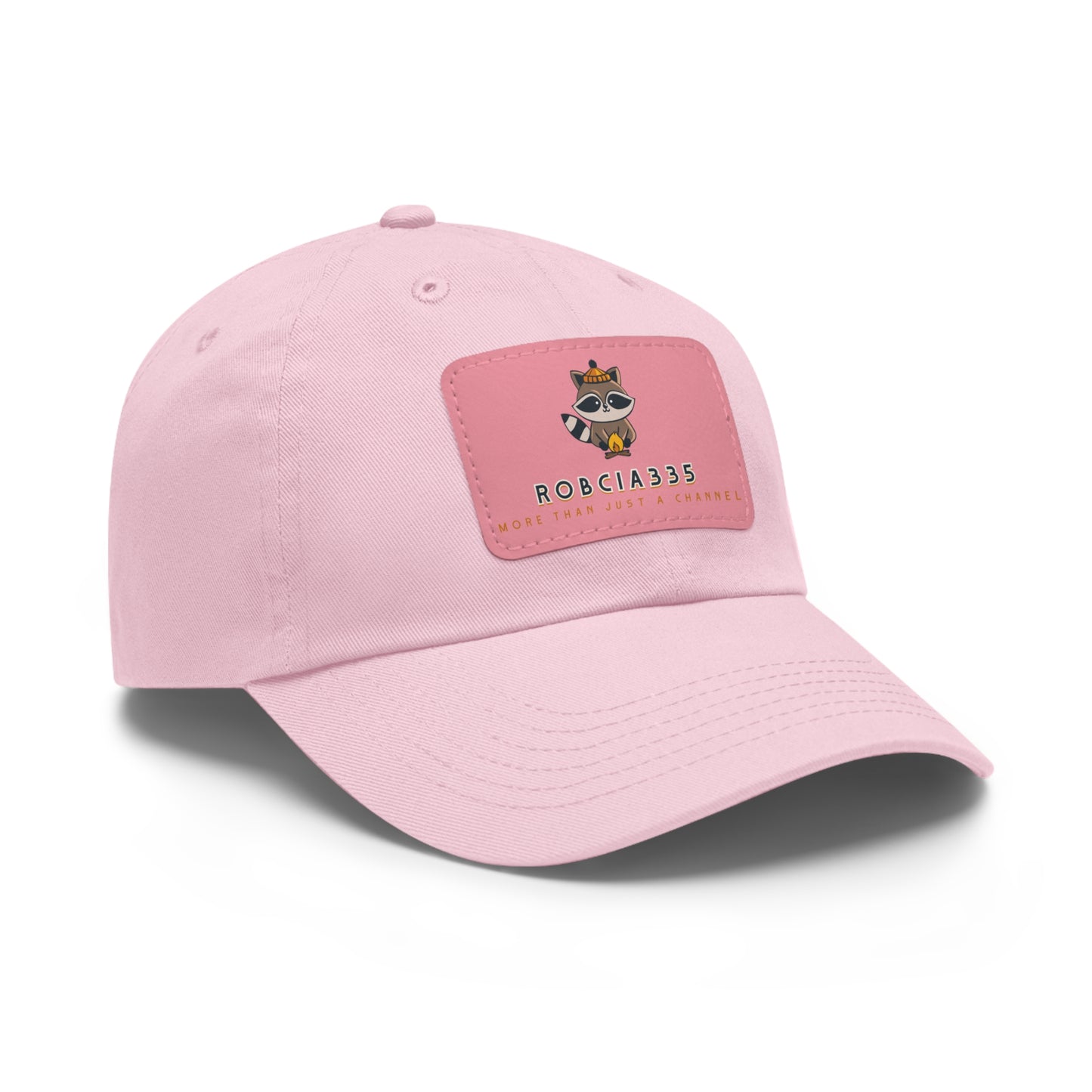 Robcia335 "Racoon" Dad Hat with Leather Patch (Rectangle)