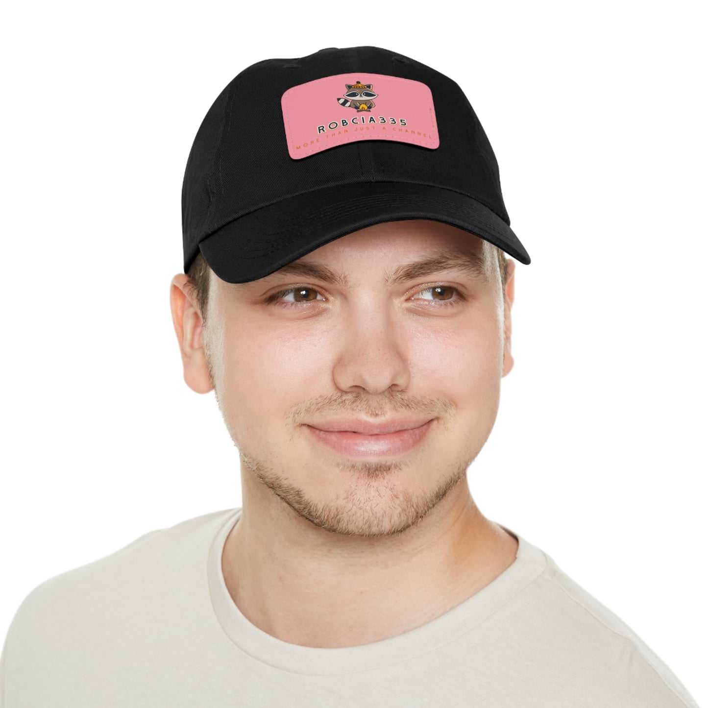 Robcia335 "Racoon" Dad Hat with Leather Patch (Rectangle)