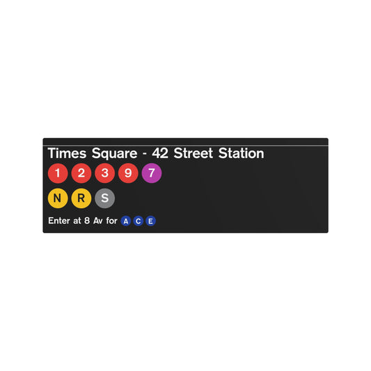 NYC Subway 1990s Times Square Station (Standard) Metal Art Replica Sign