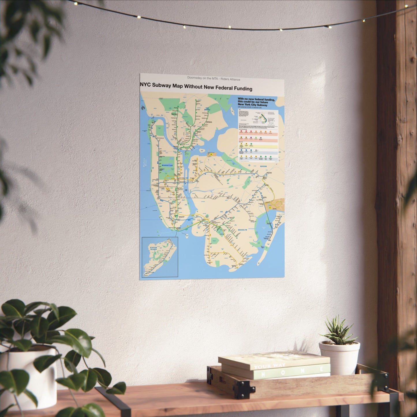 MTA NYC Subway Map 2020 (Without Federal Funding) Poster