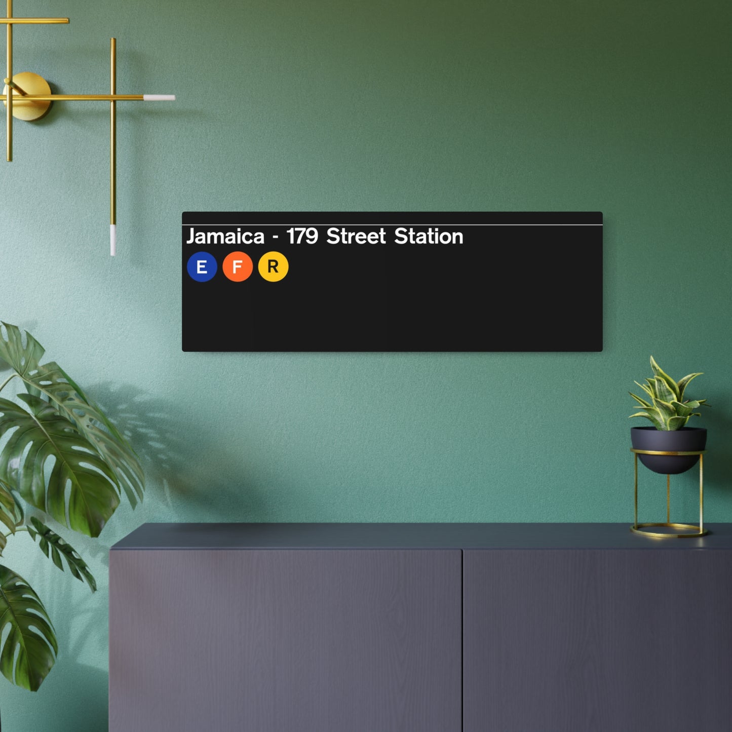 NYC Subway (1990s Jamaica-179 Street Station alt.) Metal Art Replica Sign