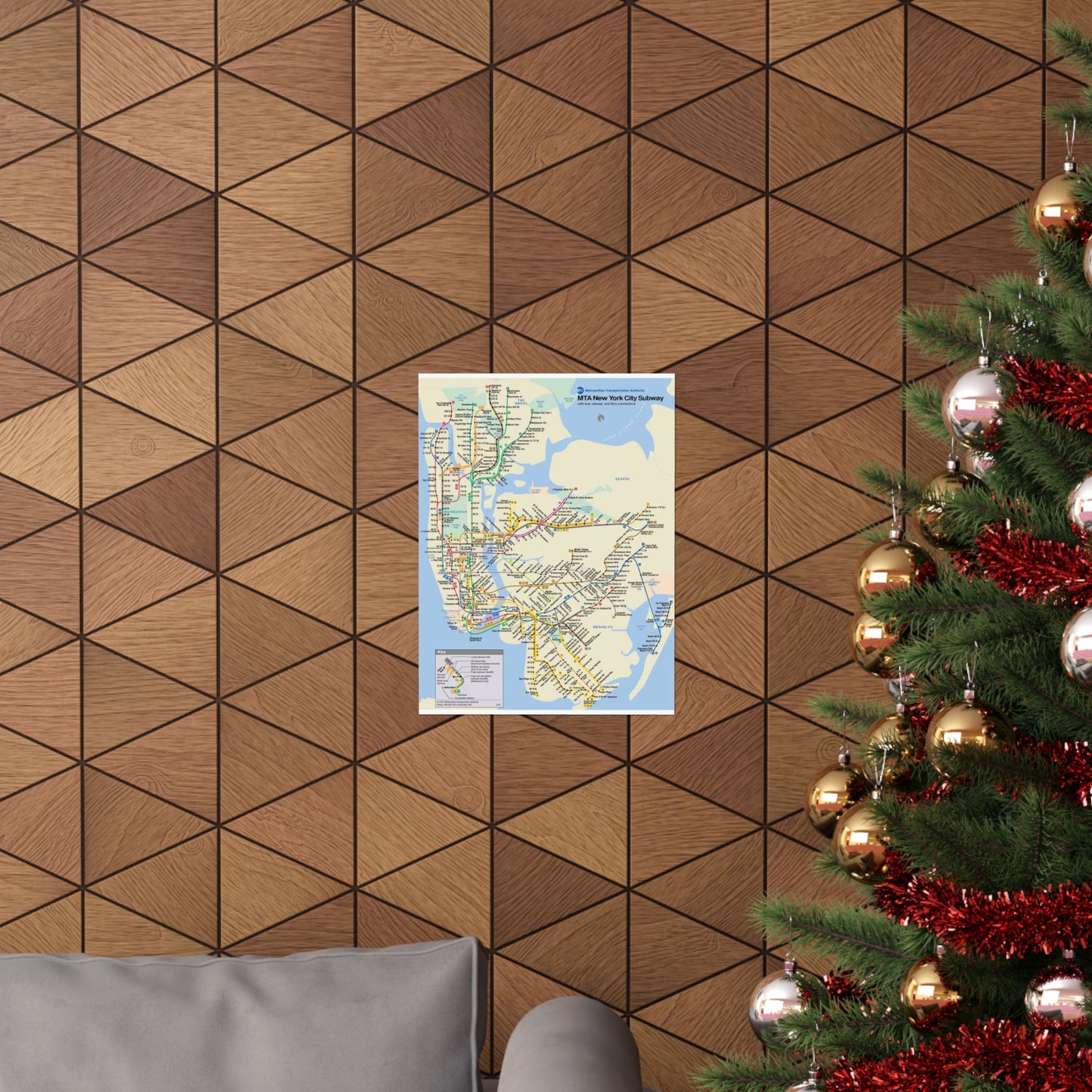 MTA NYC Subway Map Poster December 2001 (3 Months After 9/11)