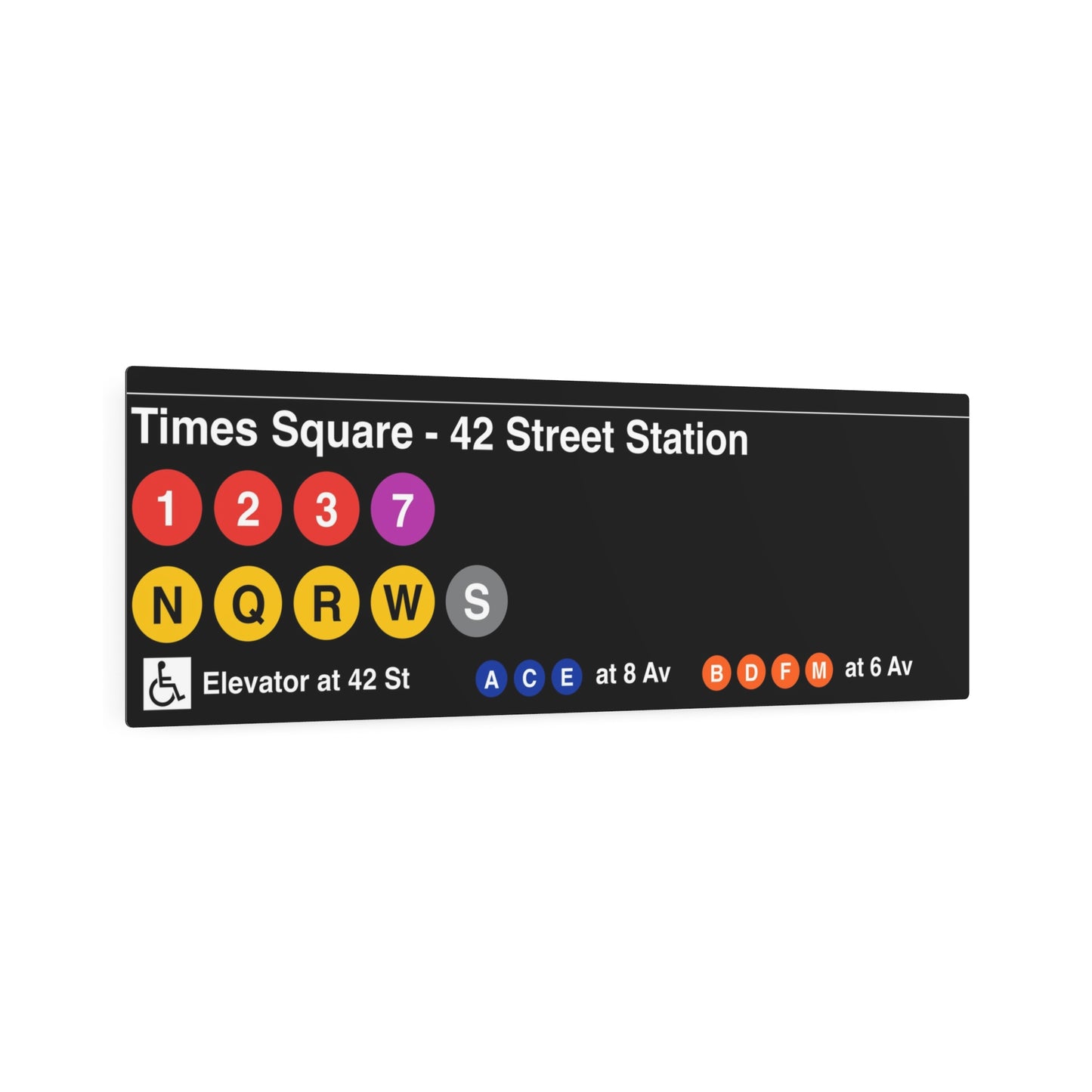 NYC Subway 2025 Times Square Station (Helvetica) Metal Art Replica Sign