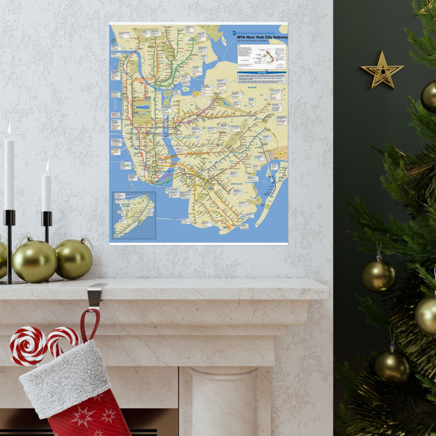 NYC Subway Map June 2010 Wall Art, Matte Vertical Posters, Urban Decor, City Gift