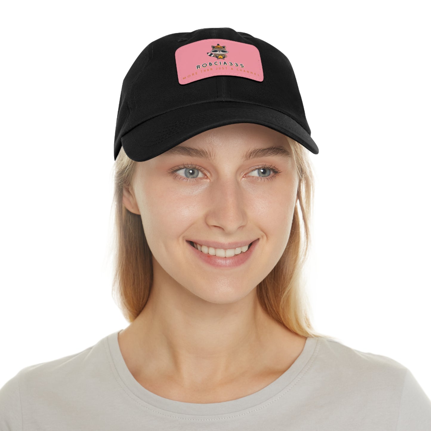 Robcia335 "Racoon" Dad Hat with Leather Patch (Rectangle)
